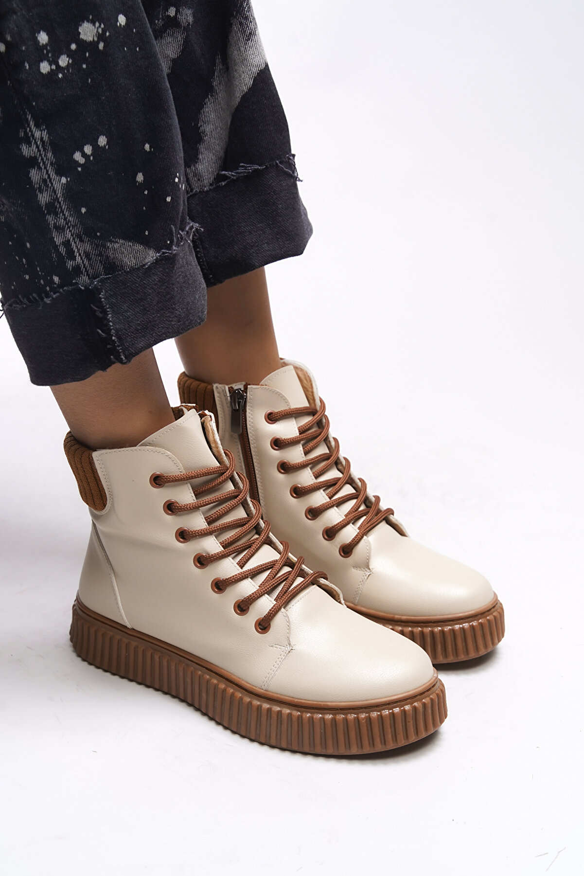 Gult Spor Kadın Bot 0012401  Bej Taba