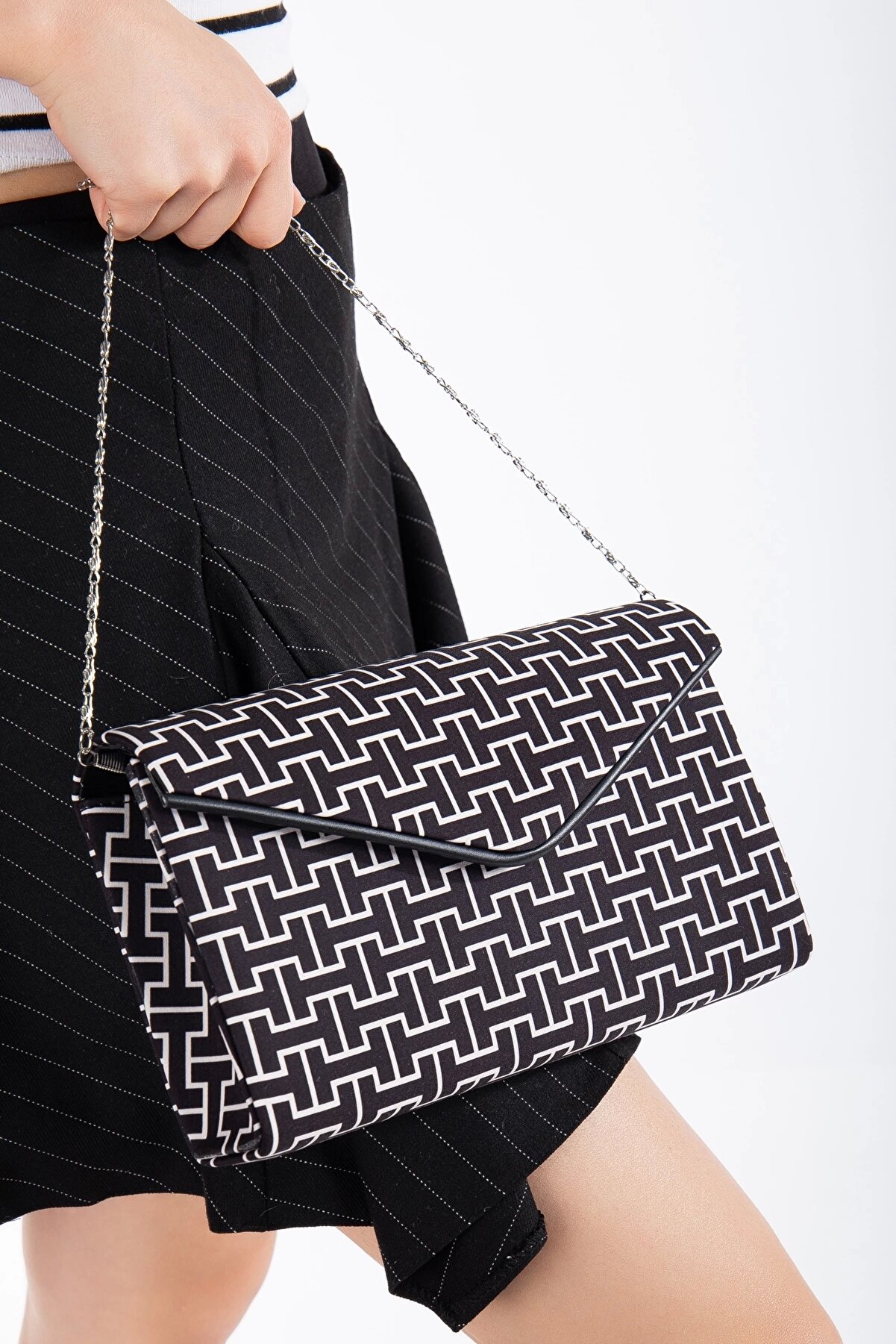 Gult Kadın 7 Cm  Günlük Yazlık Ayakkabı  Ve Çanta Kombi̇ni̇ Si̇yah