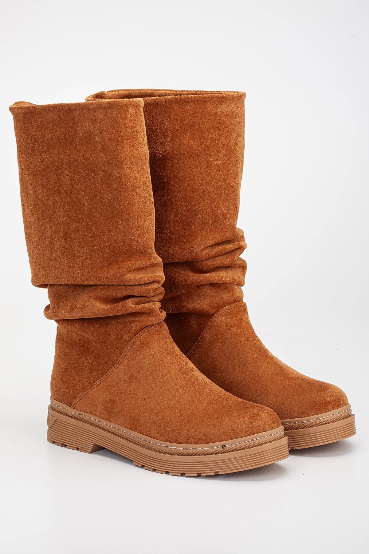 Gult Kadın Dana Süet Di̇z Altı Çi̇zme