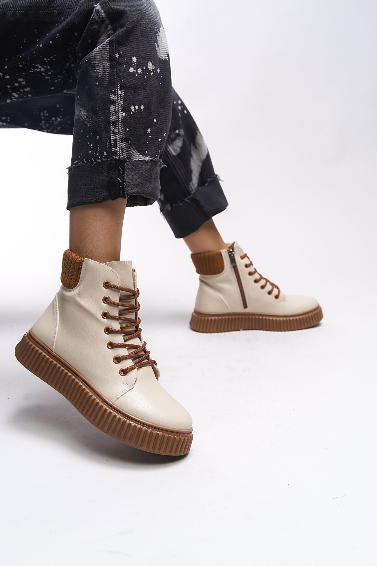 Gult Spor Kadın Bot 0012401  Bej Taba