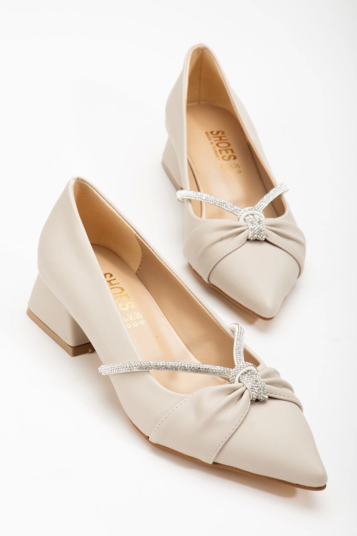 Gult Kadın  Saten Taşlı Ayakkabı