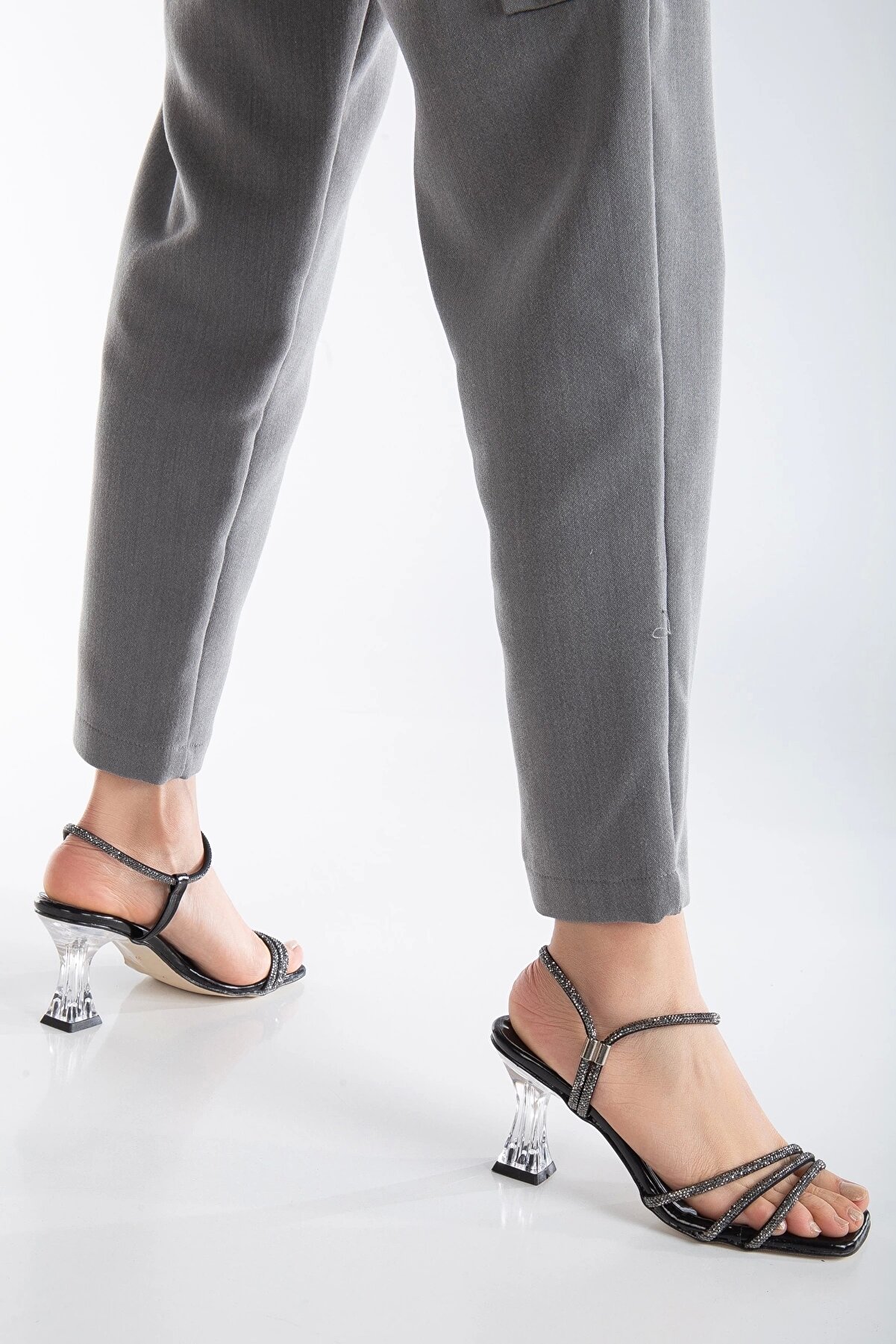 Gult Kadın Yazlık Ayakkabı Şeffaf Ökçe