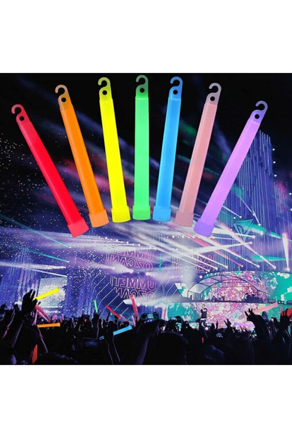 evimdeyokyok Karanlıkta Yanan Asılabilir ip Aparatlı Glow Stick Lamba Seti 15cm