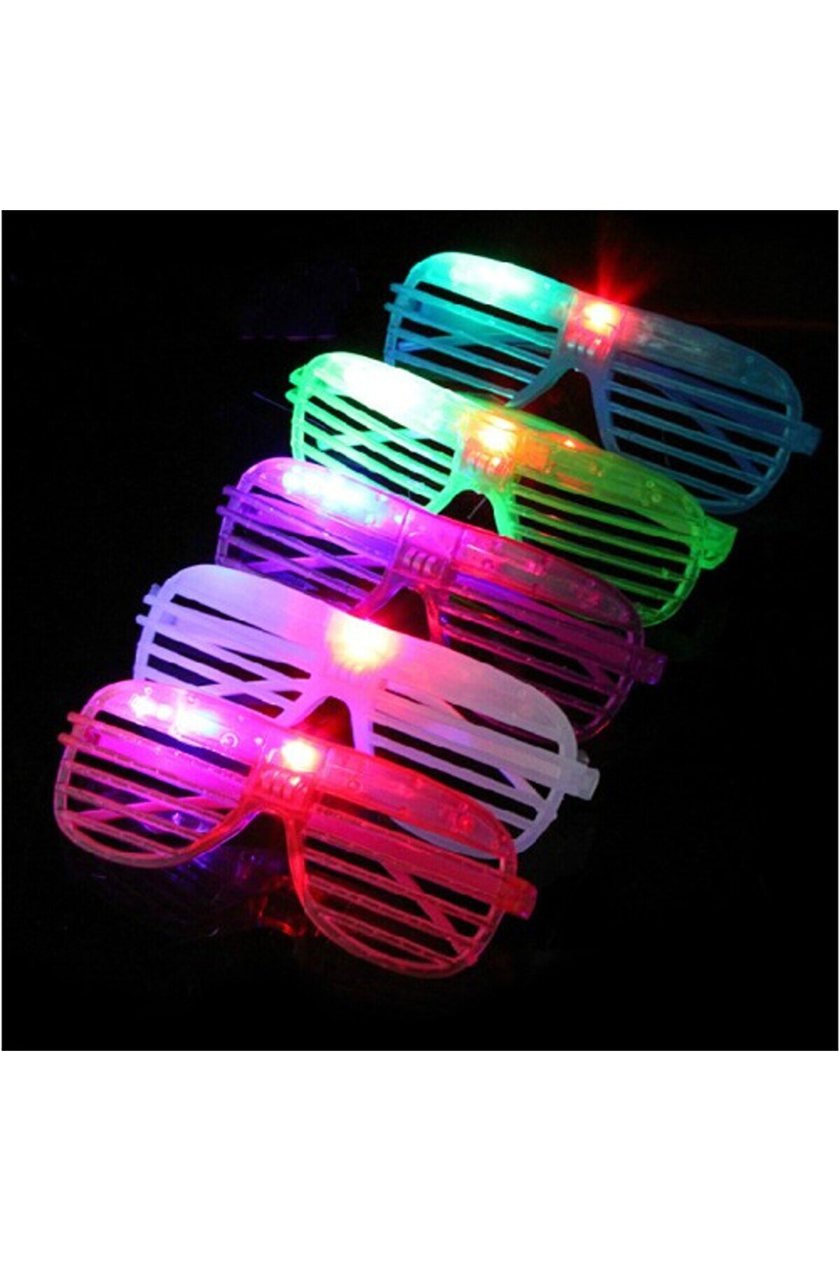 Led Işıklı Renkli̇ Panjur Gözlük 12 Adet