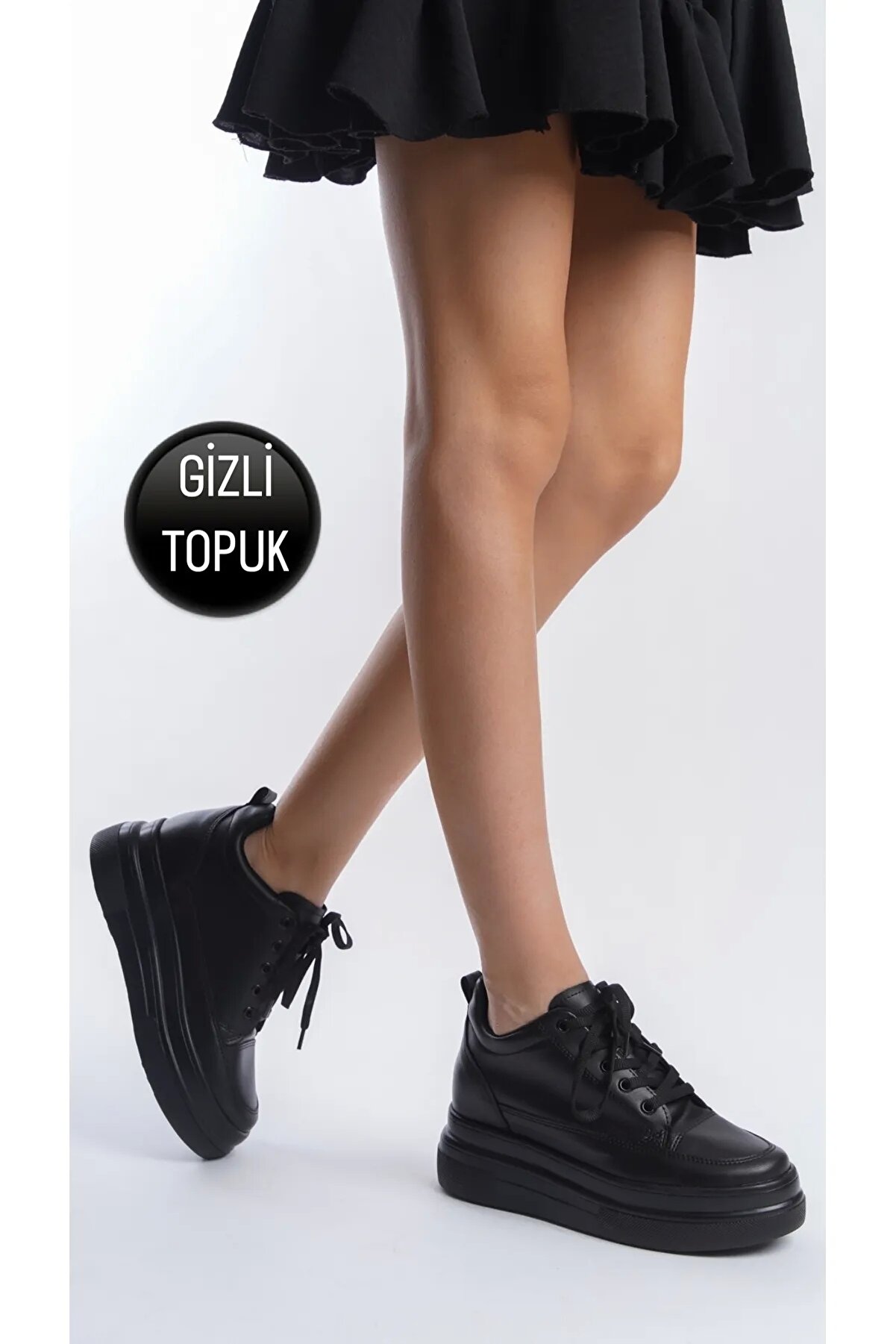 Gult Kadın Gi̇zli̇ Topuk Si̇yah Spor Ayakkabı