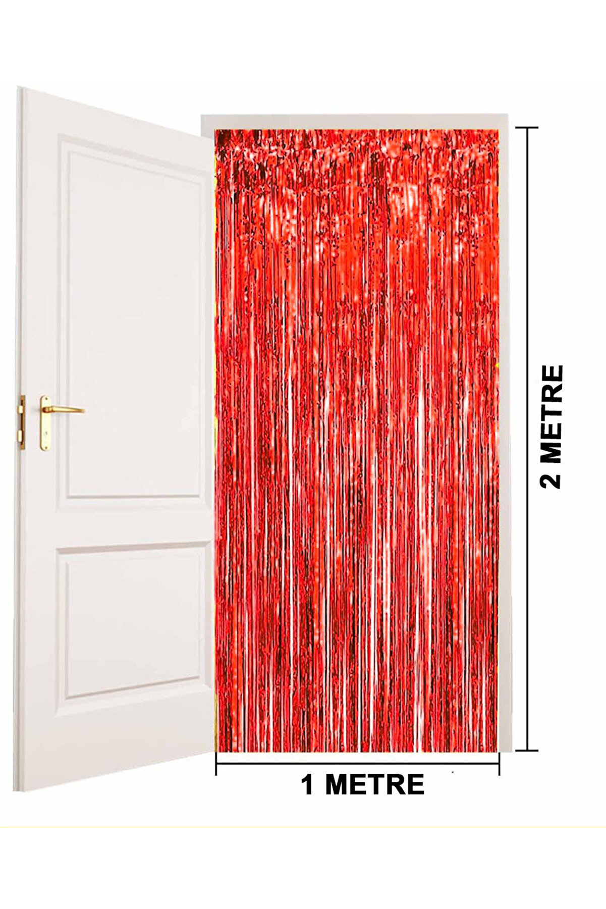 Go İthalat Kırmızı Renk Ekstra Metali̇ze Parlak Sa&ccedil;aklı Arka Fon Perde İthal A Kali̇te 1X2 Metre (5258)