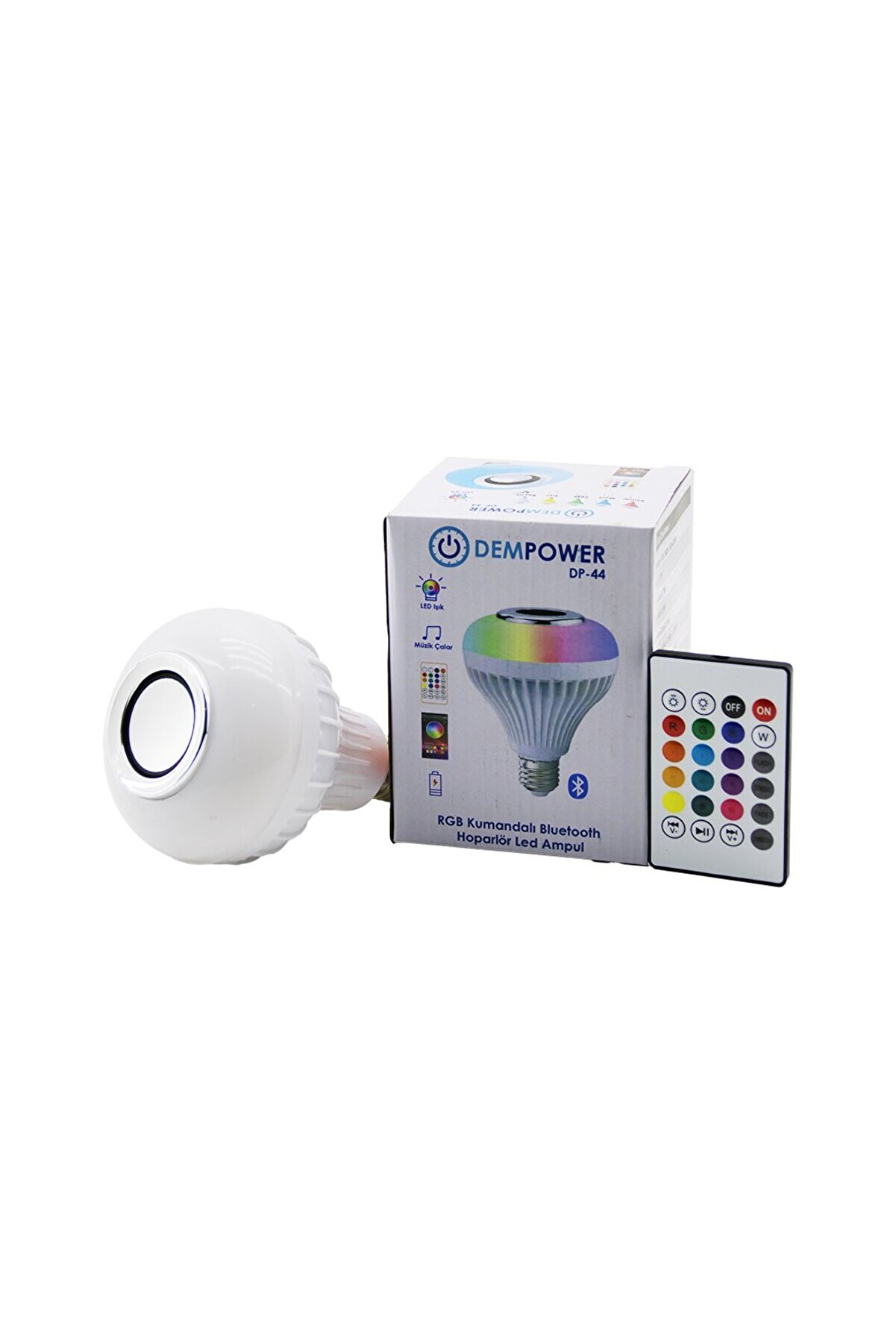 Go İthalat 2In1-Kumandalı Rgb Led Ampul - Bluetooth Hoparl&ouml;r M&uuml;zi̇k &Ccedil;alar Led-7W )