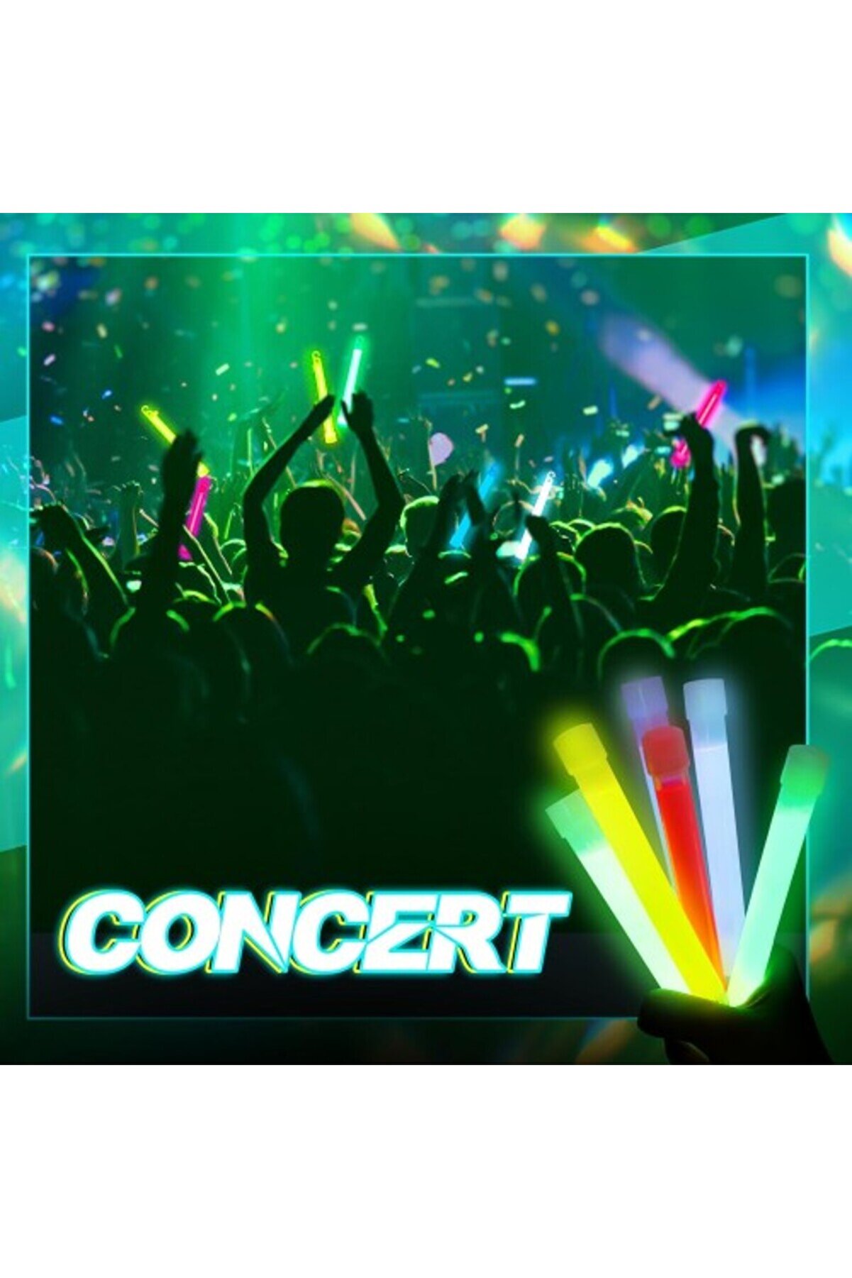 Karanlıkta Yanan Asılabi̇li̇r İp Aparatlı Glow Sti̇ck Lamba Seti̇ 15Cm