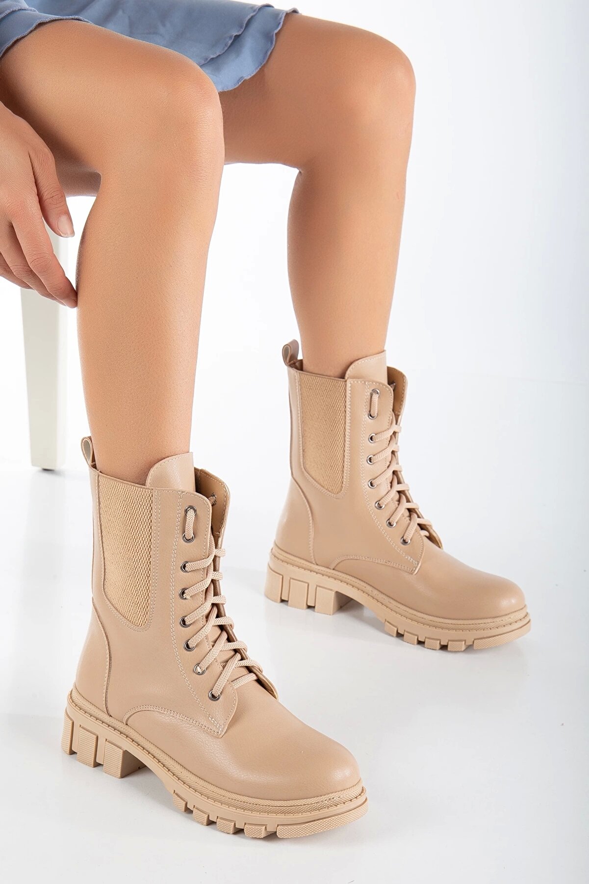 Gult Kadın Bot Lasti̇kli̇ Ipli̇ Nude Ci̇lt