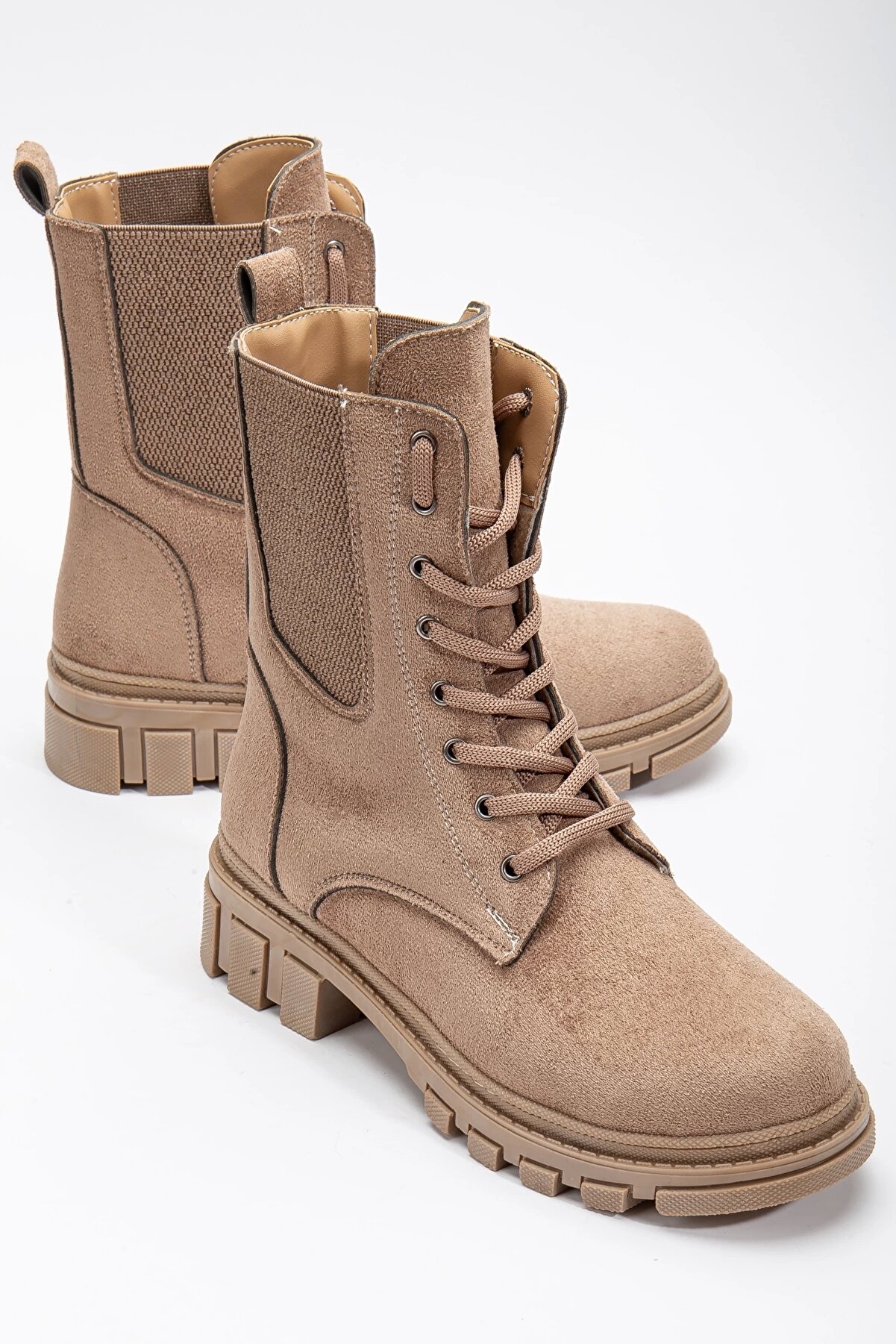 Gult Kadın Bot Lasti̇kli̇ İpli̇ Vi̇zon Süet