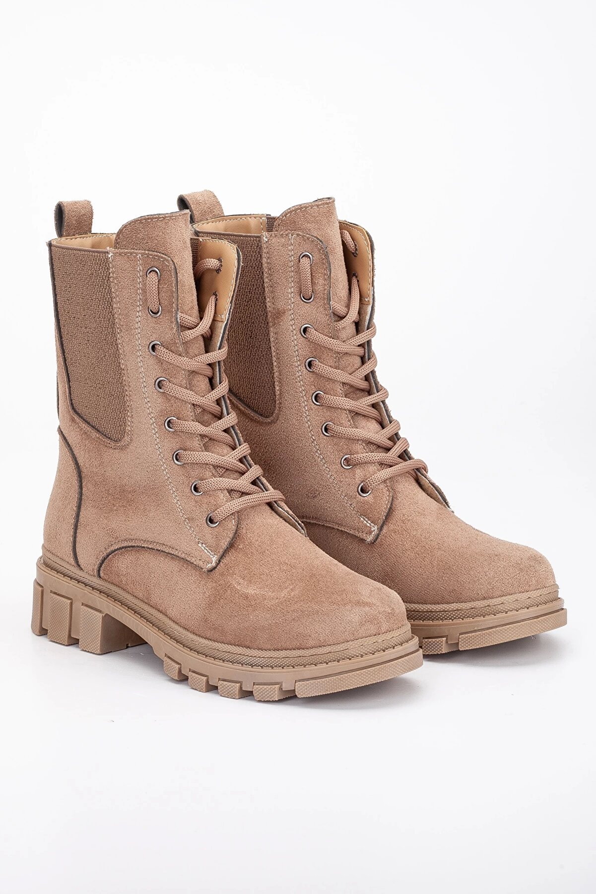 Gult Kadın Bot Lasti̇kli̇ İpli̇ Vi̇zon Süet