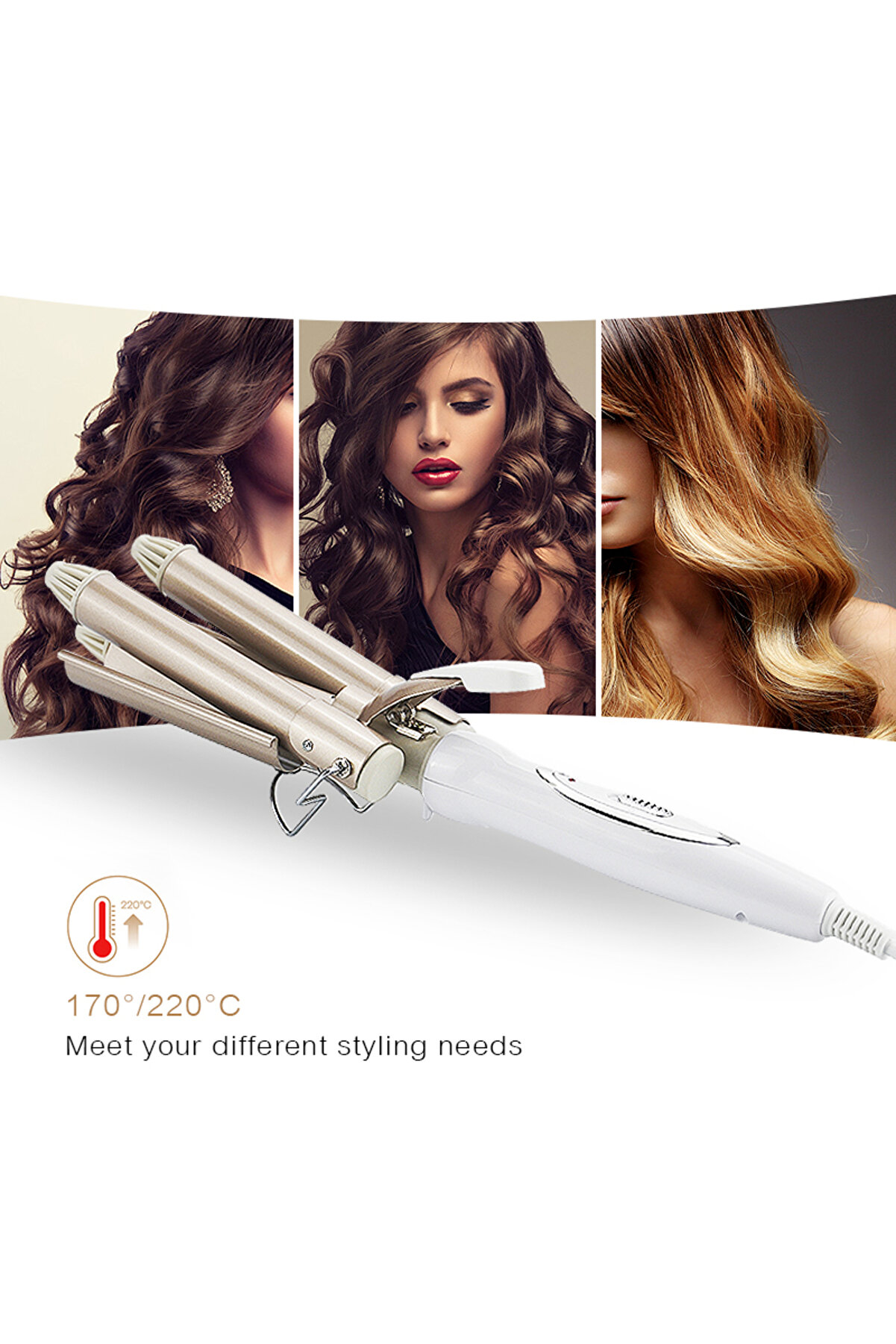 Go İthalat Profesyonel Serami̇k Wag Su Dalgası Sa&ccedil; Maşası (4457)