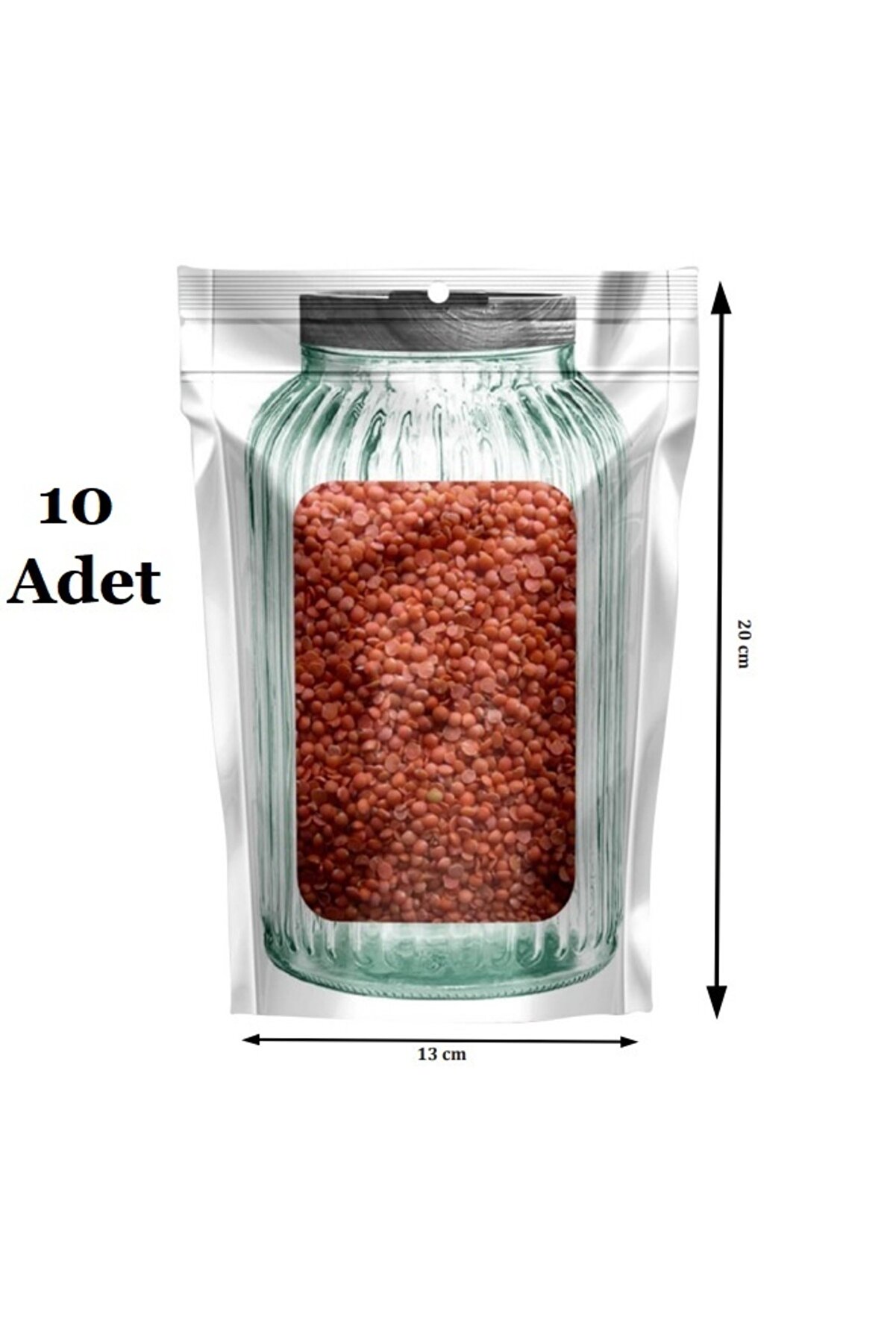 Se&ccedil;ki̇n Trend Kavanoz G&ouml;r&uuml;n&uuml;ml&uuml; Ki̇li̇tli̇ Saklama Poşeti̇ &Ccedil;ıt&ccedil;ıtlı Ve Prati̇k Torba 10 Adet