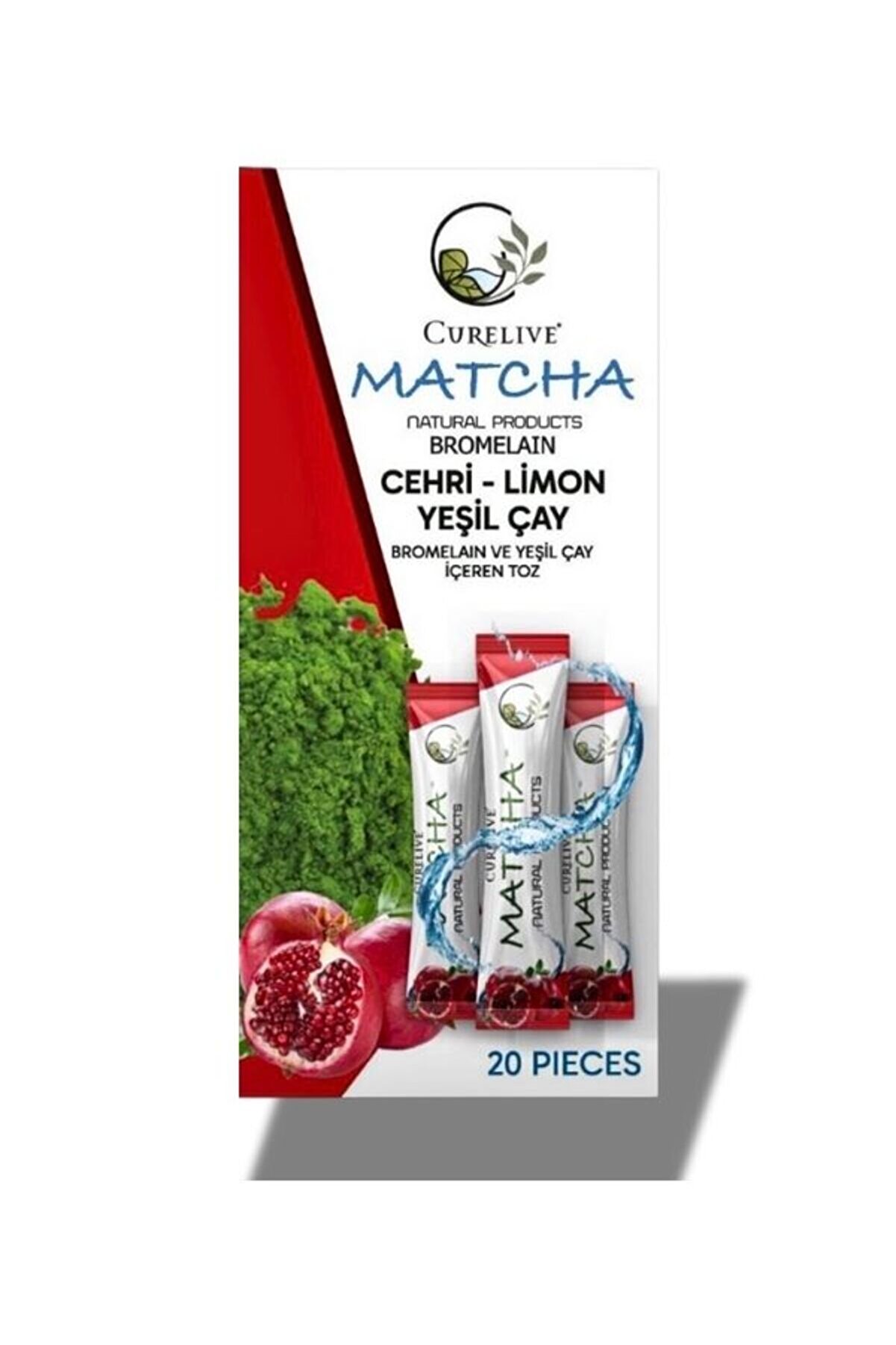 CURELIVE Matcha Detox Bromelain Nar Aromalı Detox Burner Form Maça