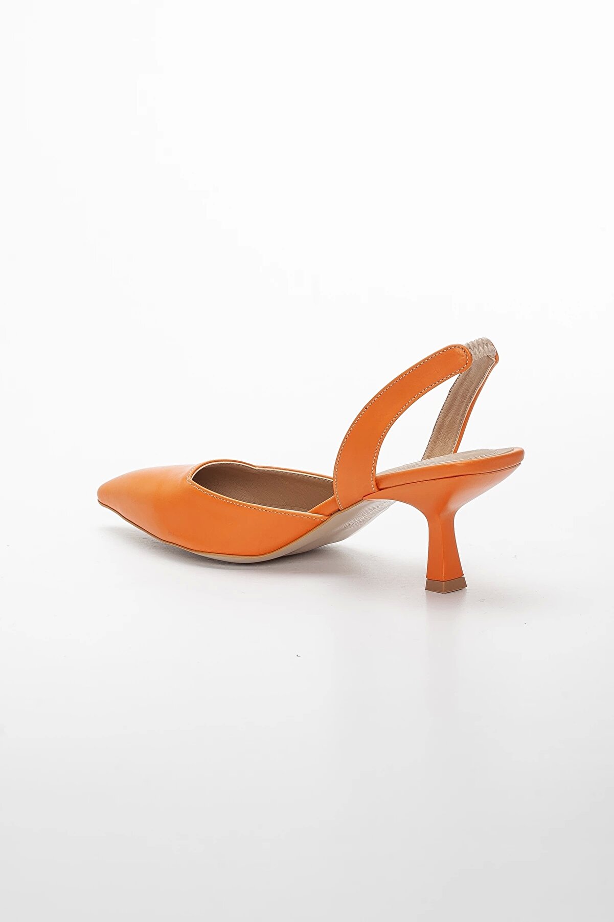 Gult Kadın 5 Cm Özel Topuklu Si̇vri̇ Ayakkabı Ni̇şantaşı Turuncu