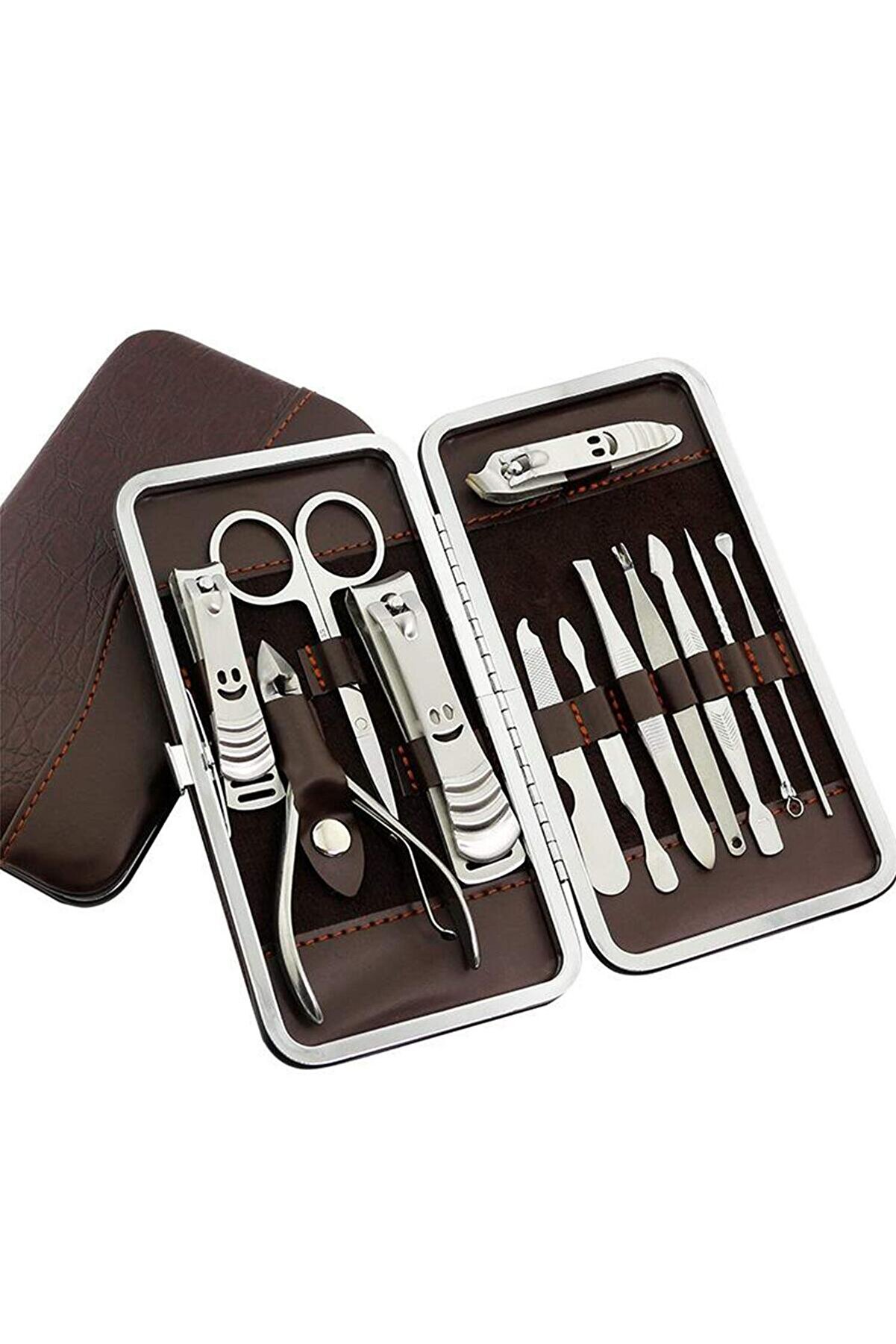Go İthalat &Ccedil;antalı Mani̇k&uuml;r Pedi̇k&uuml;r Seti̇ 13 Par&ccedil;a Tırnak Eti̇ İti̇ci̇ Ve Cımbız
