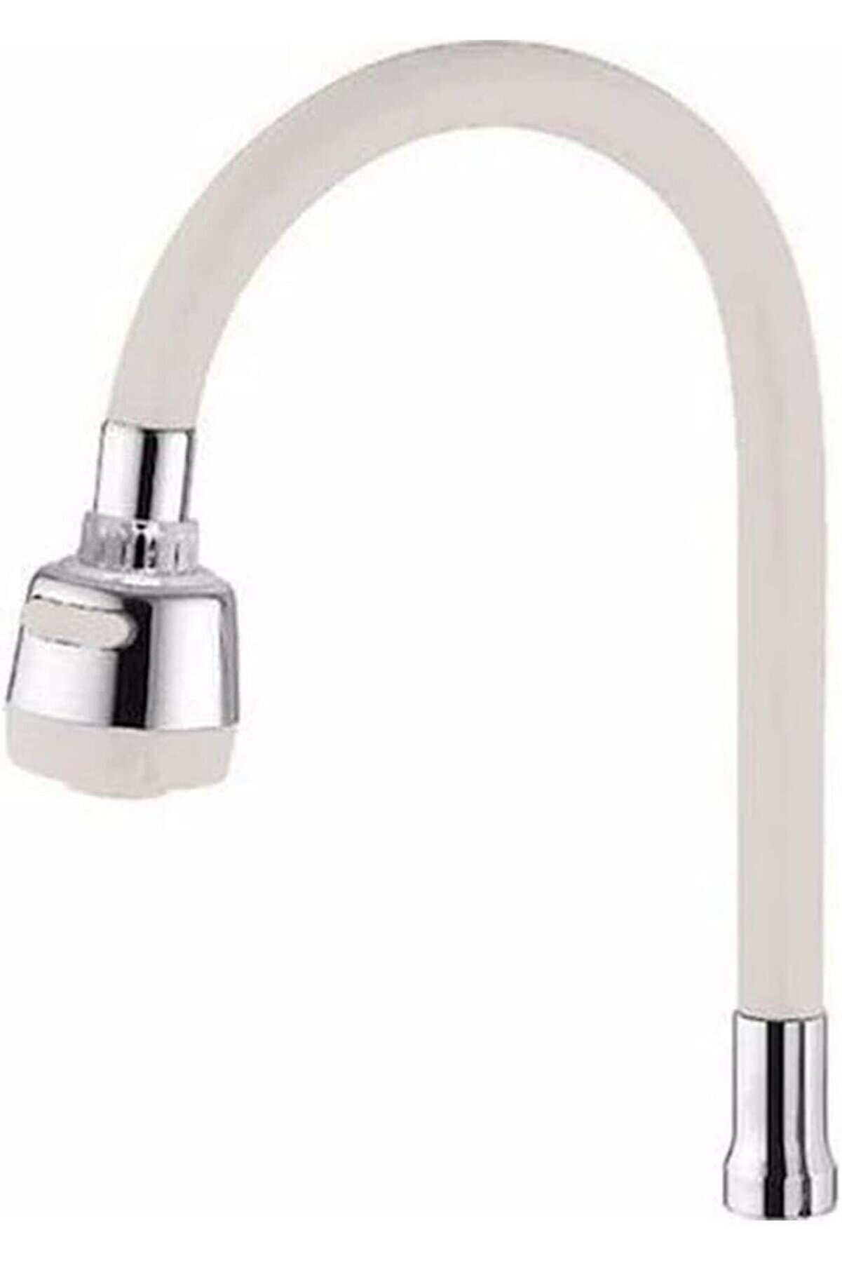 Go İthalat Renkli̇ Si̇li̇konlu Oynar Başlıklı 2 Fonksi̇yonlu Spi̇ral Musluk Başlığı - Beyaz (4457)