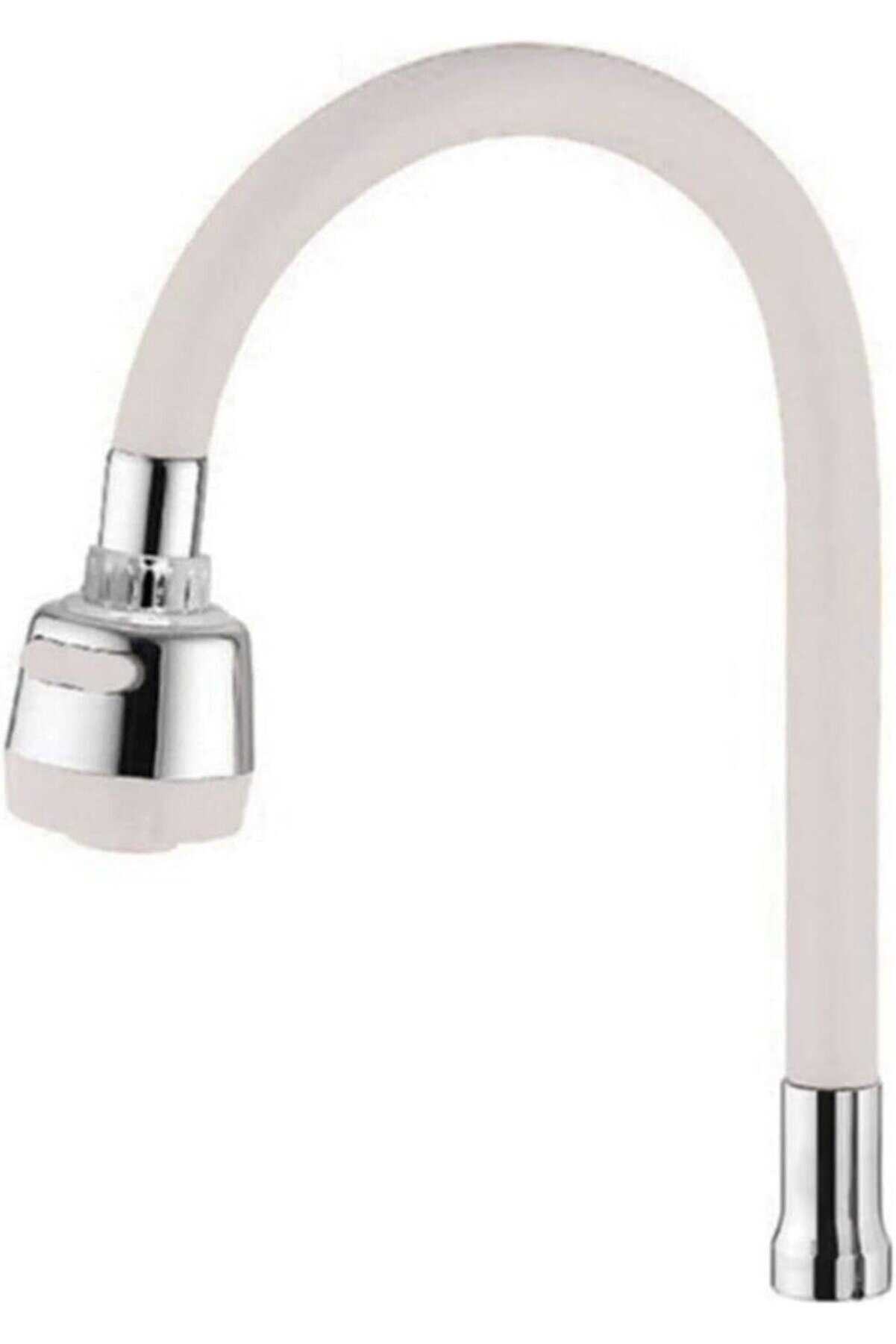 Go İthalat Renkli̇ Si̇li̇konlu Oynar Başlıklı 2 Fonksi̇yonlu Spi̇ral Musluk Başlığı - Beyaz (4457)