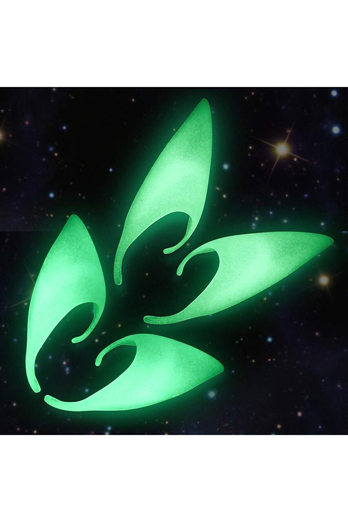 Go İthalat Karanlıkta Yanan Fosforlu Lateks Elf Kulağı 1 &Ccedil;i̇ft 10X5 Cm (4457)