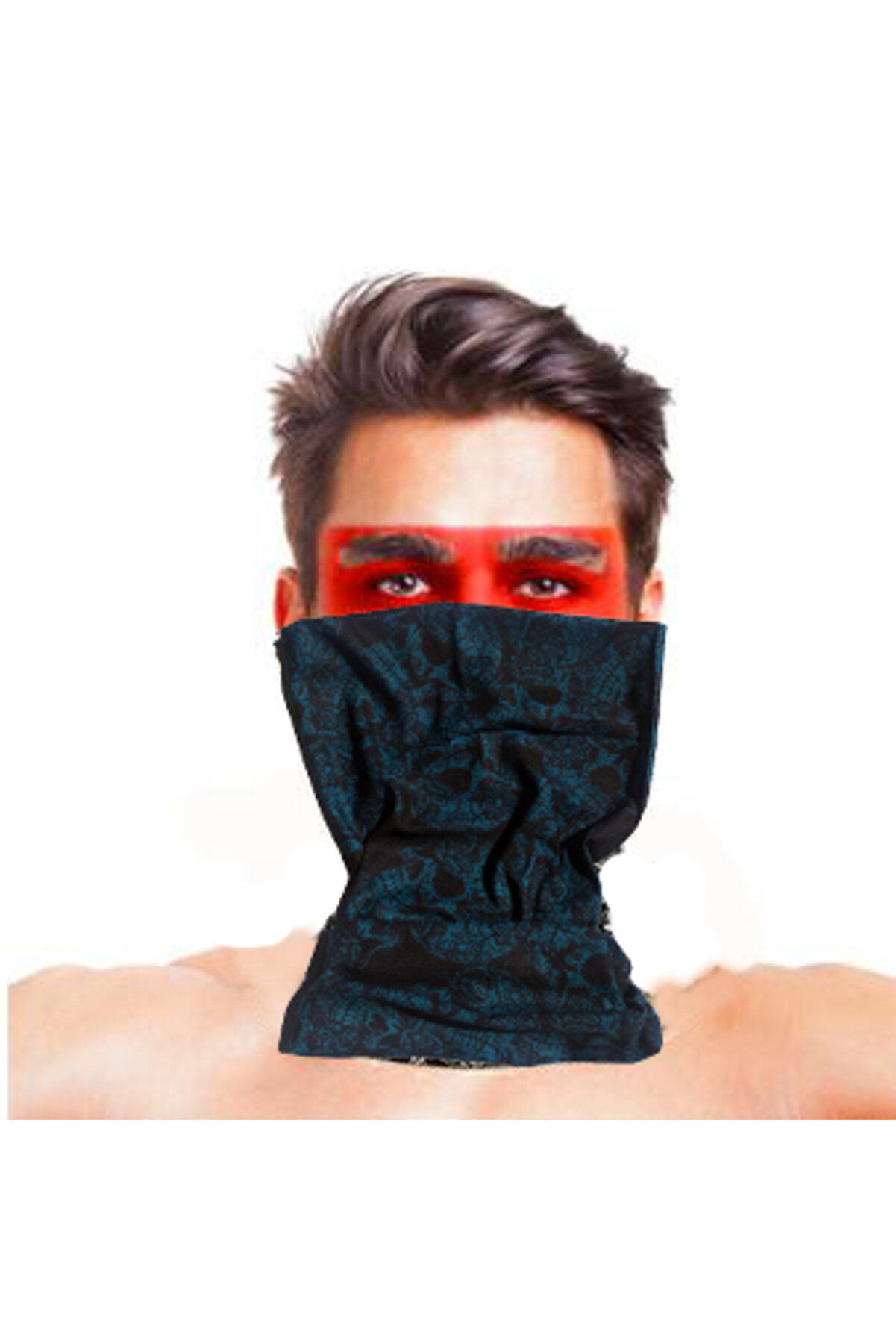 Go İthalat Baf Bandana &Ccedil;oklu Kafatası Mavi̇ Si̇yah Maske (4457)
