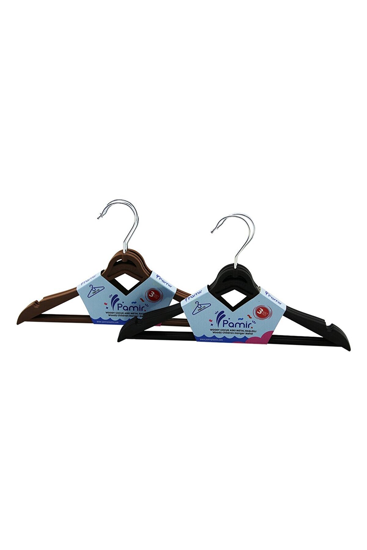 Go İthalat 3Pcs Plasti̇k &Ccedil;ocuk Elbi̇se Askısı Metal Başlıklı (4457)
