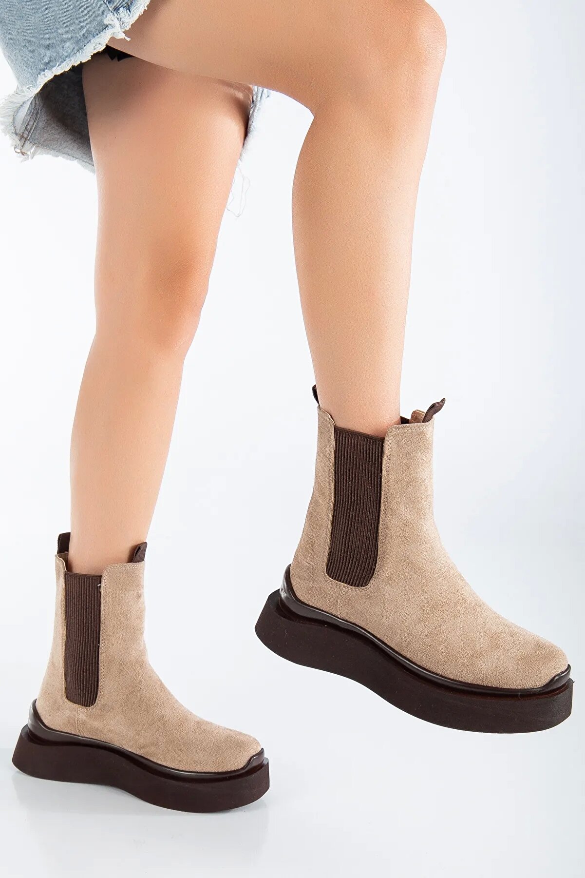 Gult Kadın Bot Dana Süet