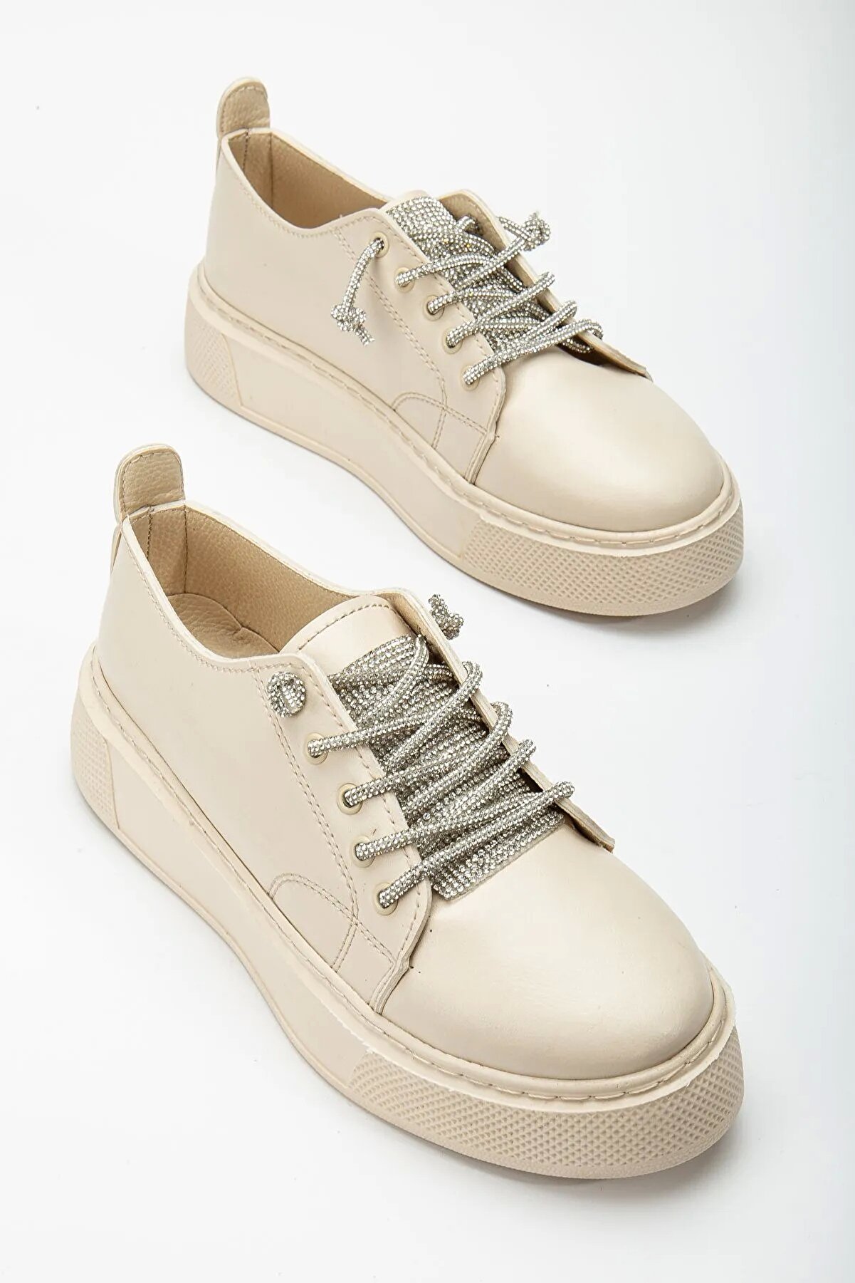 Gult Kadın Sneaker Taşlı