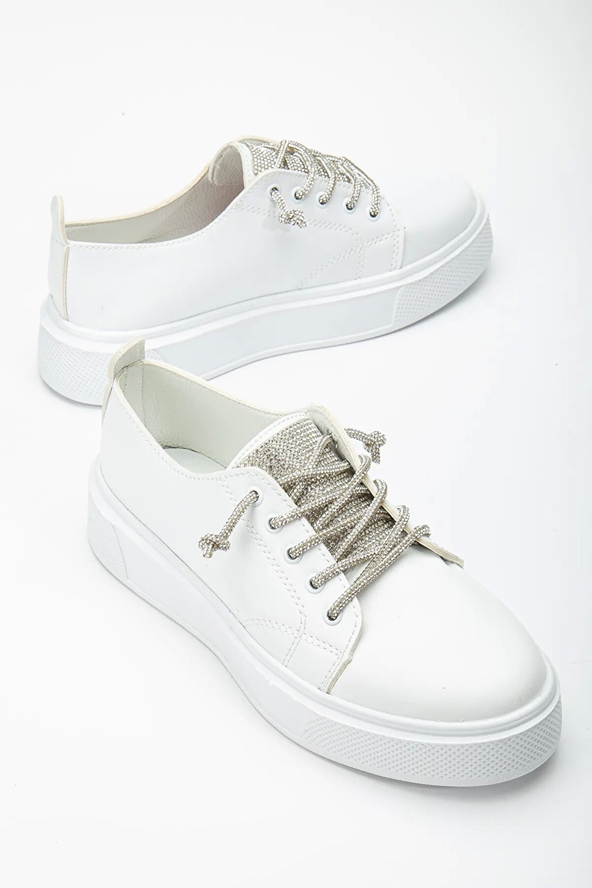 Gult Kadın Sneaker Taşlı