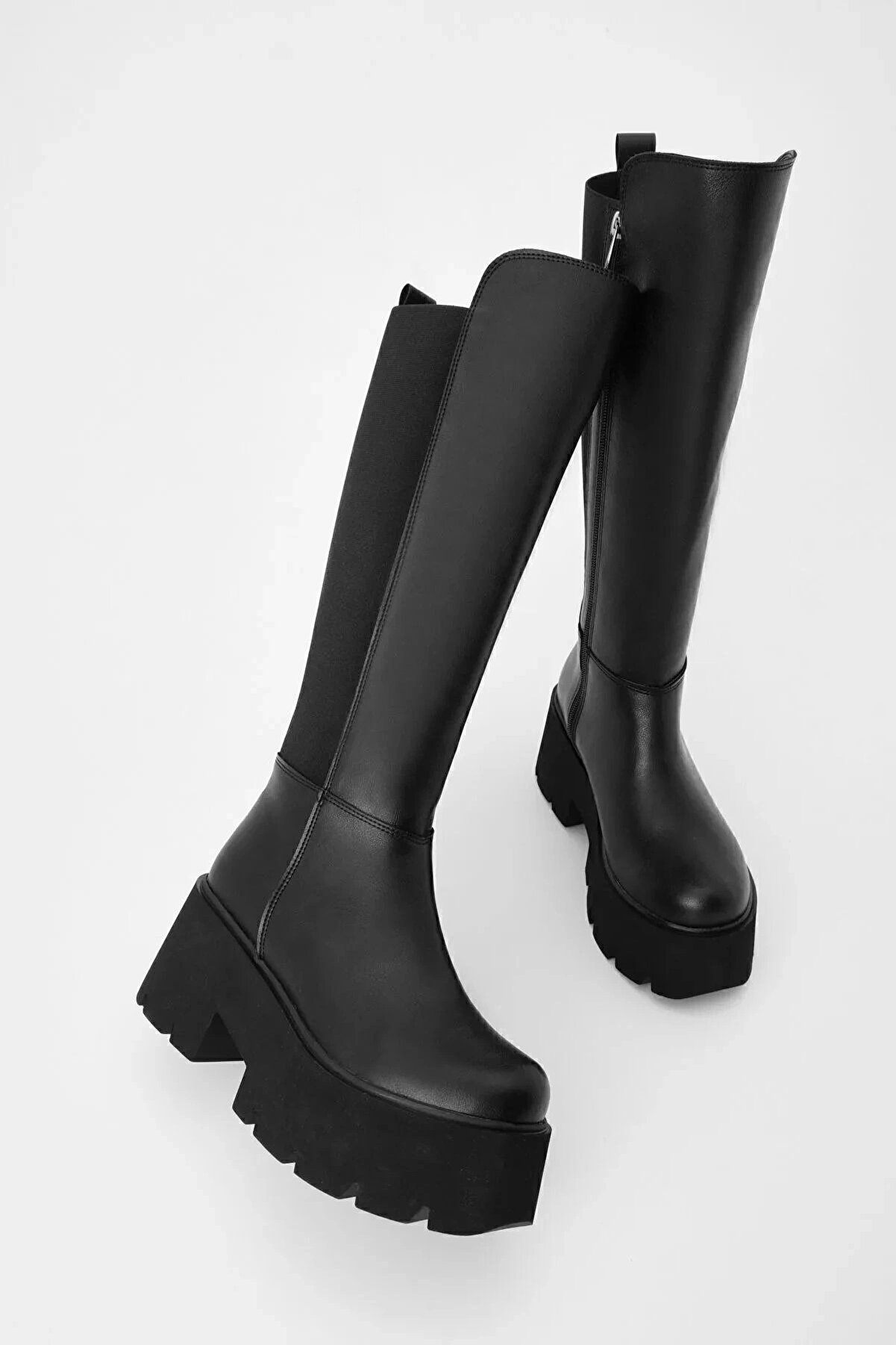 Gult Kadın Kalın Dolgu Taban Günlük Çi̇zme Ferlas Si̇yah