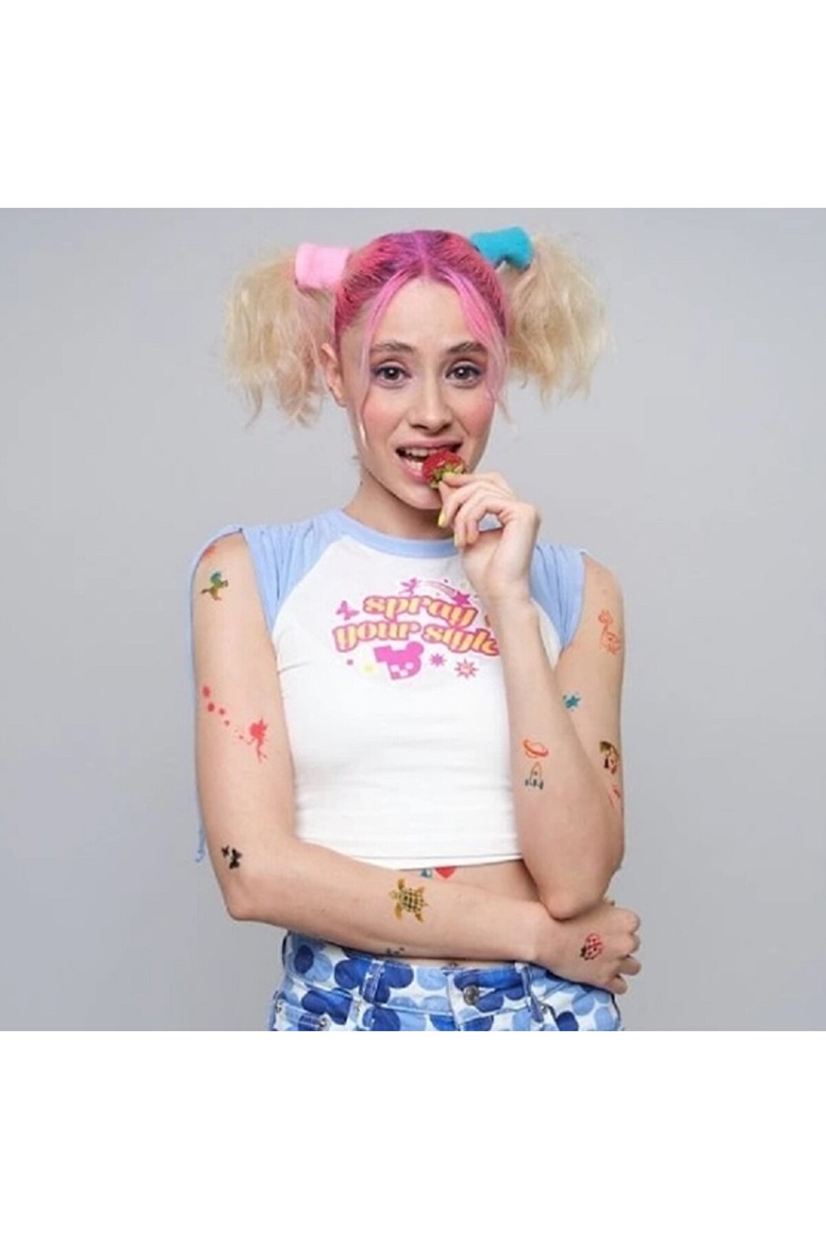 Ai̇rbrush Tattoo Wonderland Ci̇ty Pack Geçi̇ci̇ Dövme Şablon Seti̇ 28 Desen Spreysi̇z Sadece Şablon