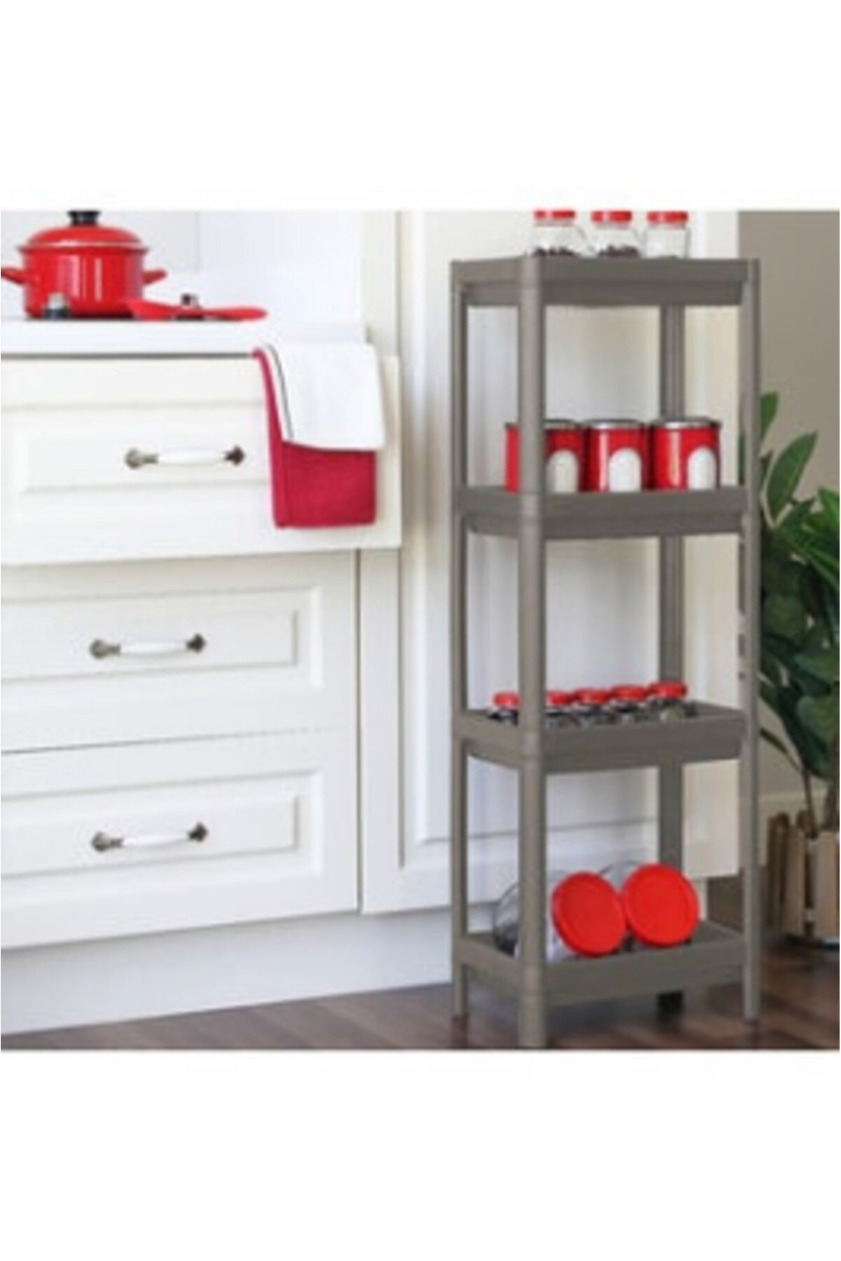 Go İthalat Gri̇ - Antrasi̇t Di̇kd&ouml;rtgen Raf &Uuml;ni̇tesi̇ Plasti̇k (4457)