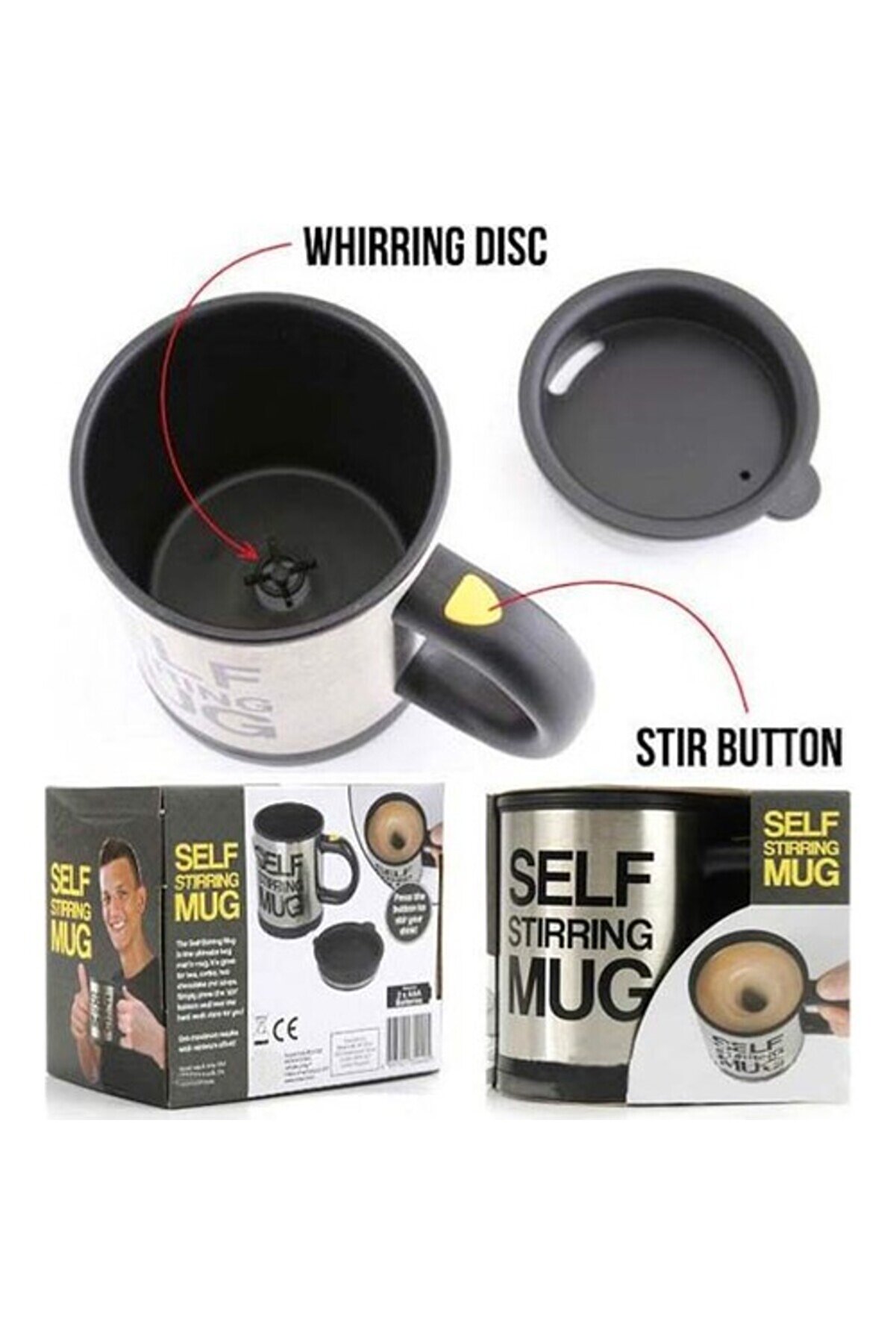 Go İthalat Karıştırıcı &Ouml;zelli̇kli̇ Mi̇kser Kupa Bardak Self Sti̇rri̇ng Mug (4457)