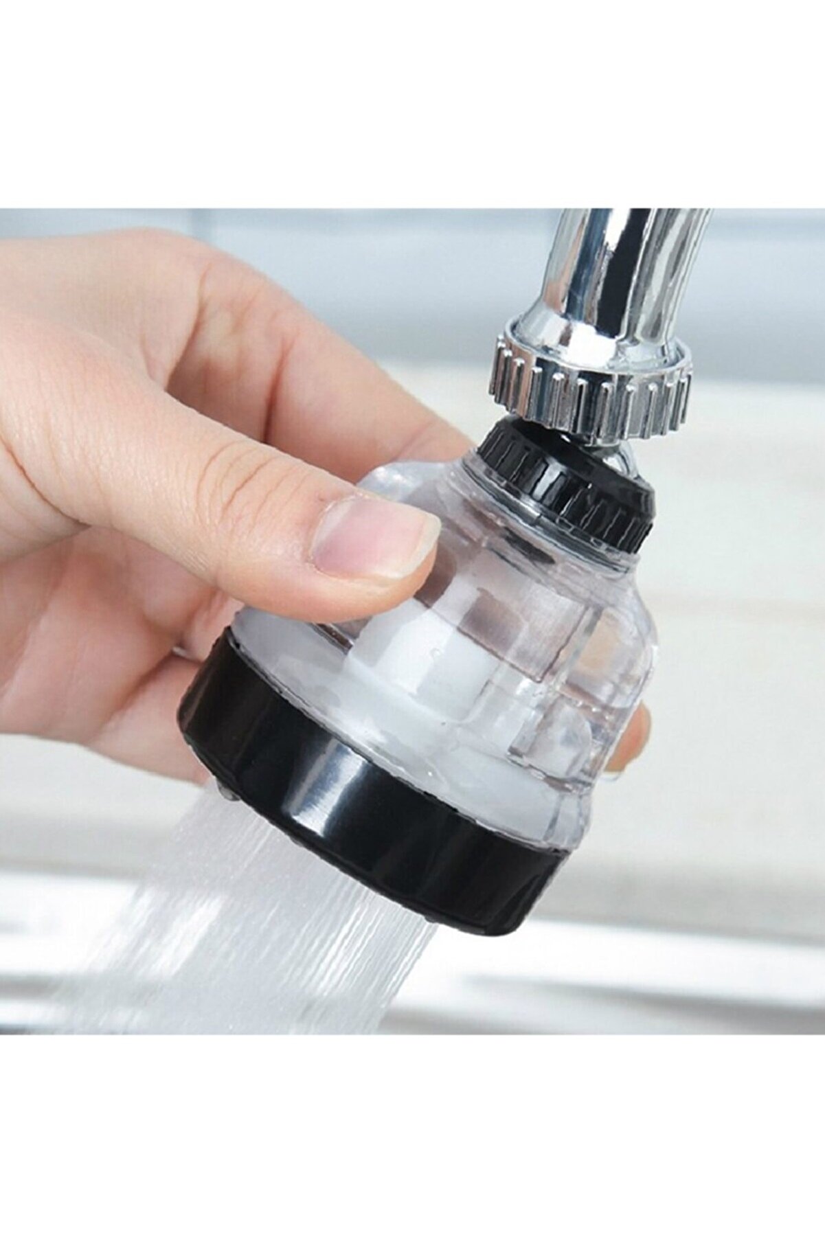 Go İthalat Su Tasarruflu 3 Fonksi̇yonlu Oynar Musluk Başlığı - Şeffaf (4457)