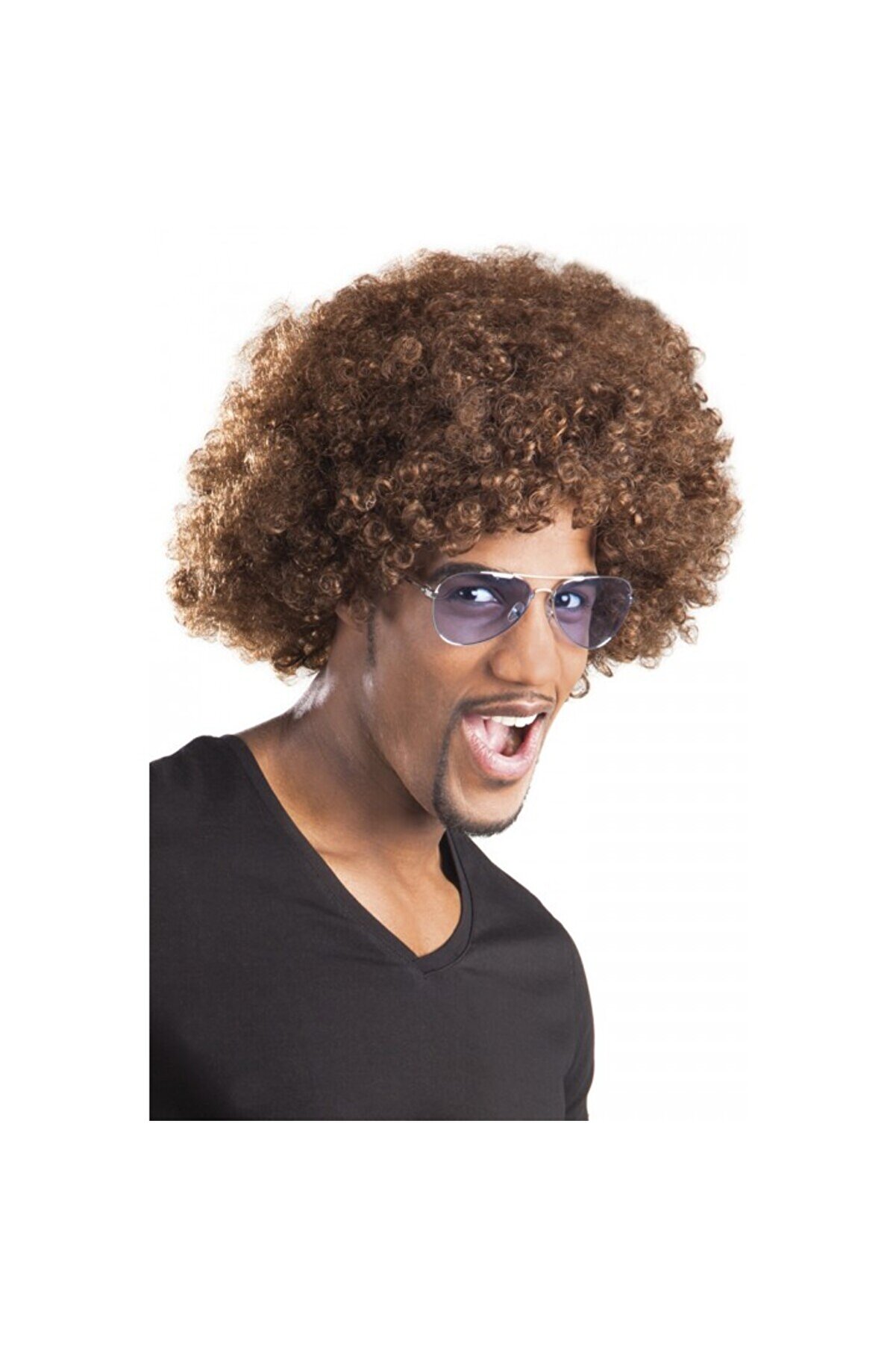 Go İthalat Kahve Renk Kıvırcık Afro Bonus Peruk (5258)