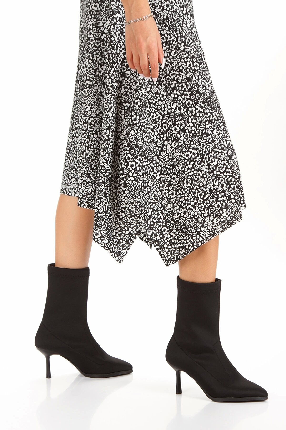 Gult Kadın Çorap Çi̇zme Bot Esnek Dalgıç Kumaşı İncetopuklu