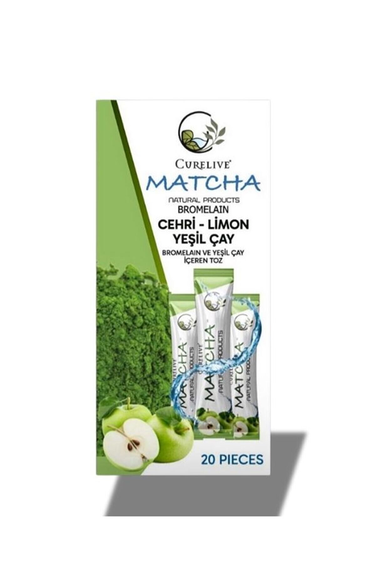 CURELIVE Aleyna Baharat Matcha Detox Bromelain Elma Aromalı Detox Burner Form Maça