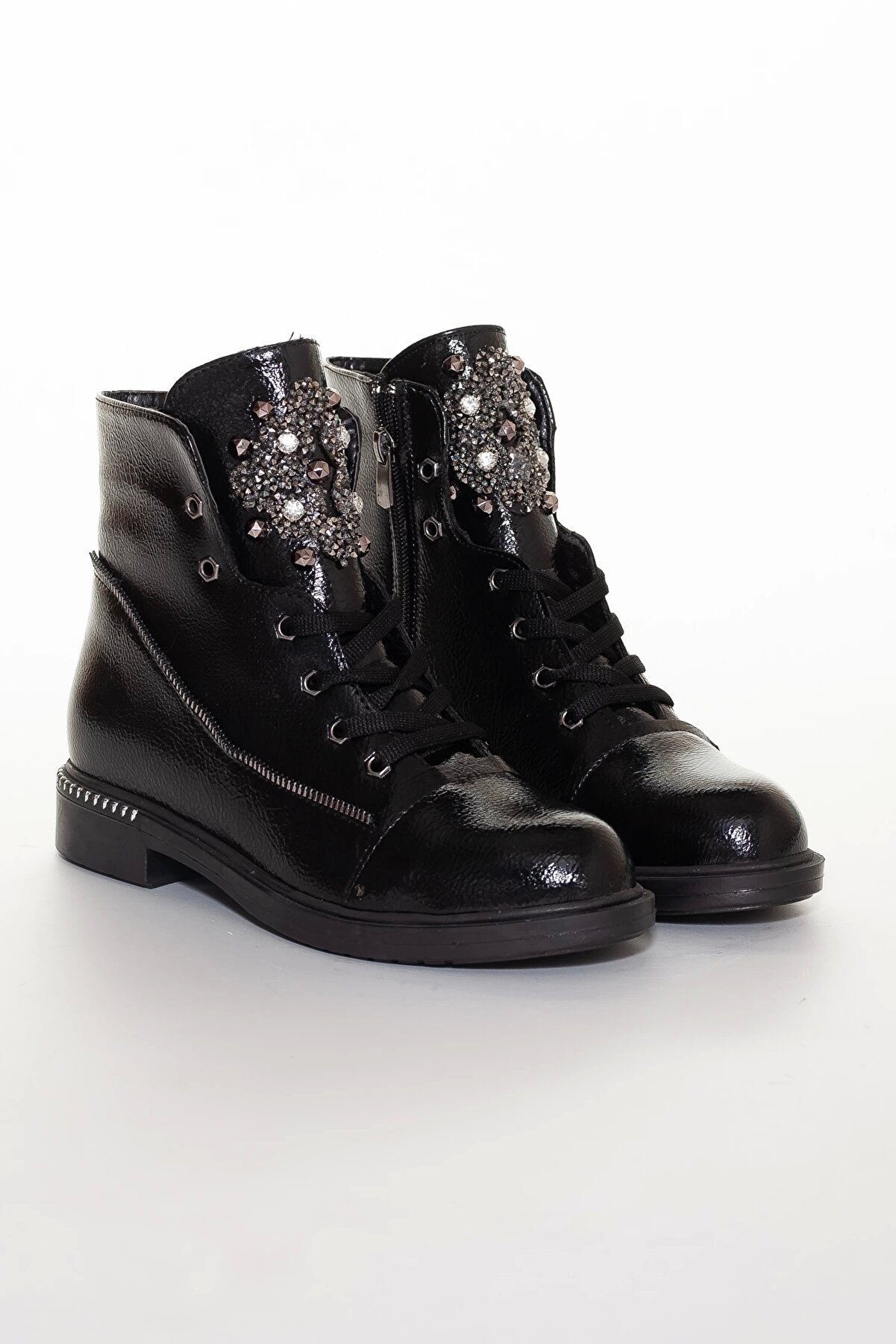 Gult Kadın Bot,Taşlı Şık Exclusi̇ve Si̇yah Bot. Günlük Bot Stone