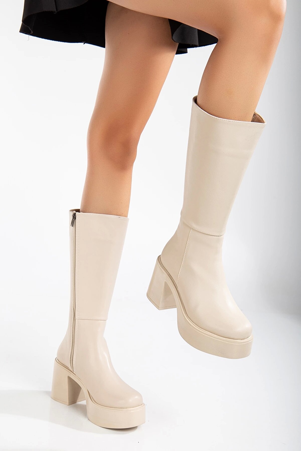 Gult Kadın Platform Tabanlı Çi̇zme