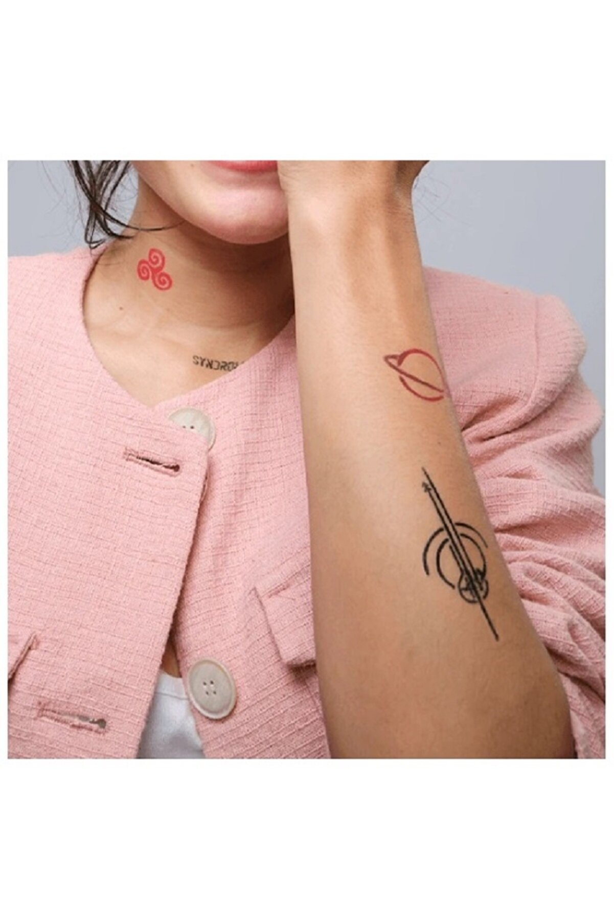 Ai̇rbrush Tattoo Stockholm Ci̇ty Pack Spray Tattoo Ge&ccedil;i̇ci̇ D&ouml;vme Seti̇ 26 Desen 1 Si̇yah Sprey