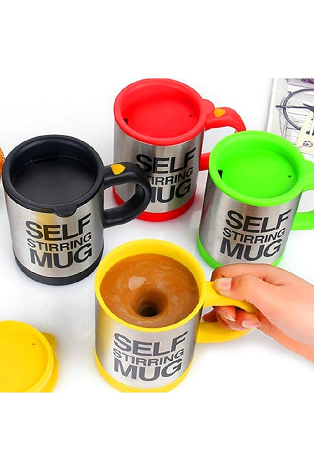 Go İthalat Karıştırıcı &Ouml;zelli̇kli̇ Mi̇kser Kupa Bardak Self Sti̇rri̇ng Mug (4457)