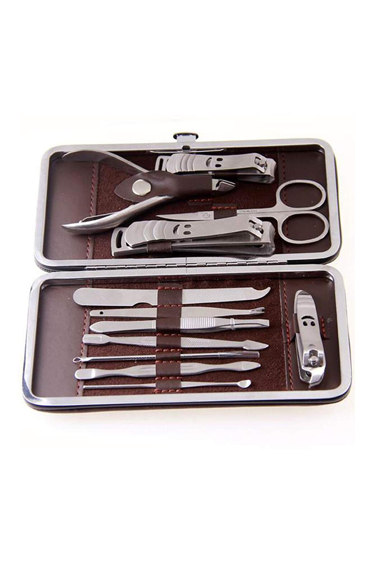 Go İthalat &Ccedil;antalı Mani̇k&uuml;r Pedi̇k&uuml;r Seti̇ 13 Par&ccedil;a Tırnak Eti̇ İti̇ci̇ Ve Cımbız