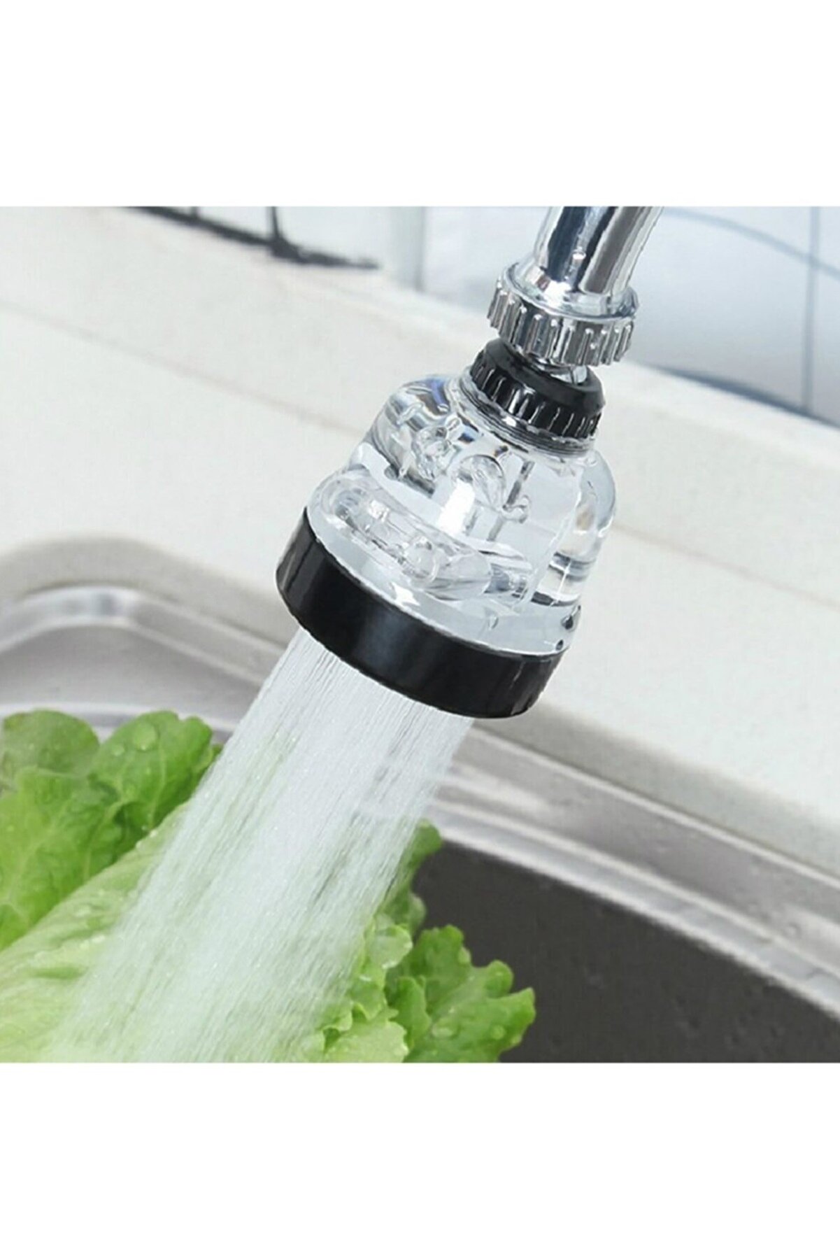 Go İthalat Su Tasarruflu 3 Fonksi̇yonlu Oynar Musluk Başlığı - Şeffaf (4457)