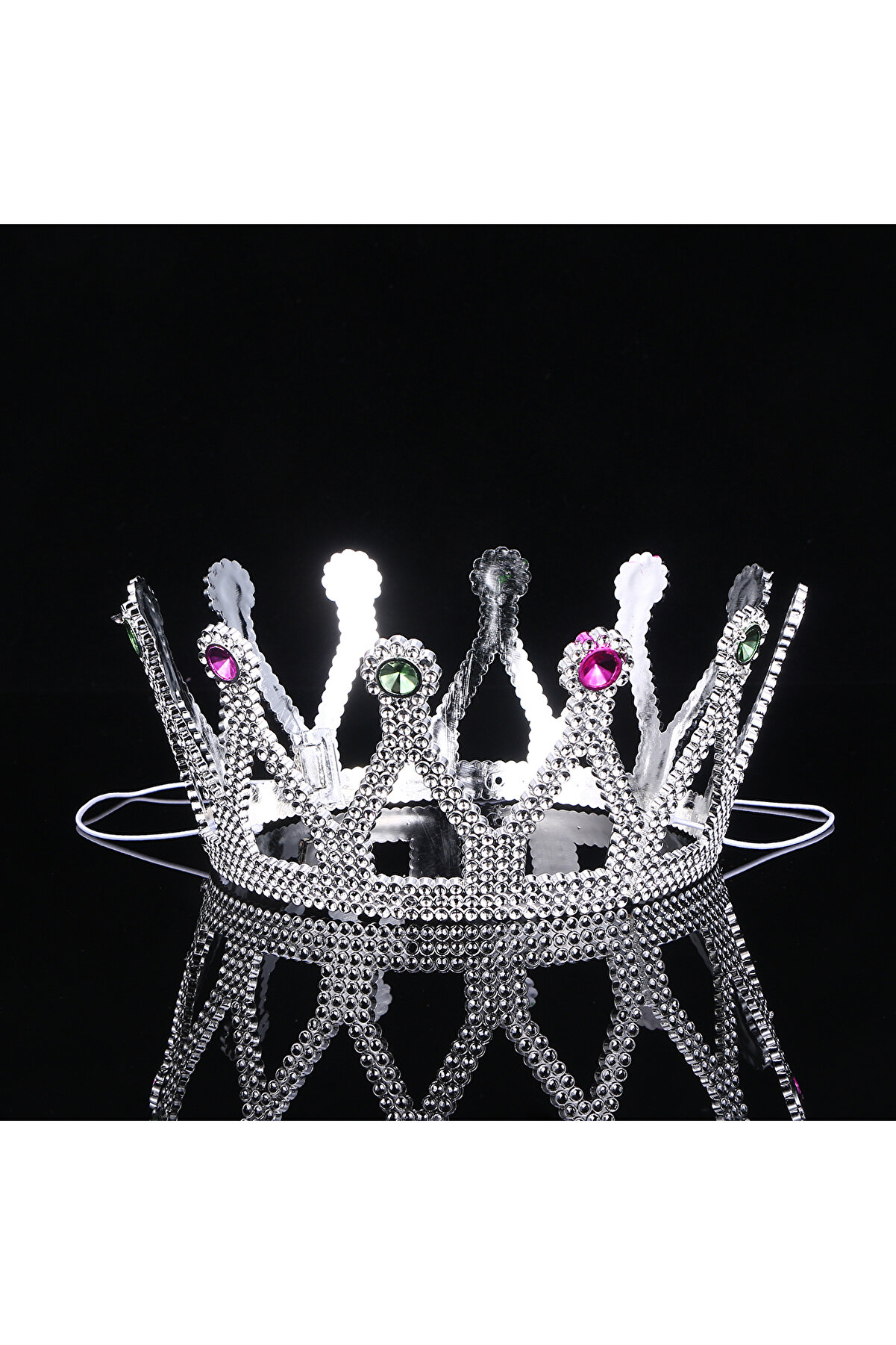 Go İthalat G&uuml;m&uuml;ş Renk &Ccedil;ocuk Ve Yeti̇şki̇n Uyumlu Krali̇&ccedil;e Tacı Prenses Tacı 8X25 Cm (4457)