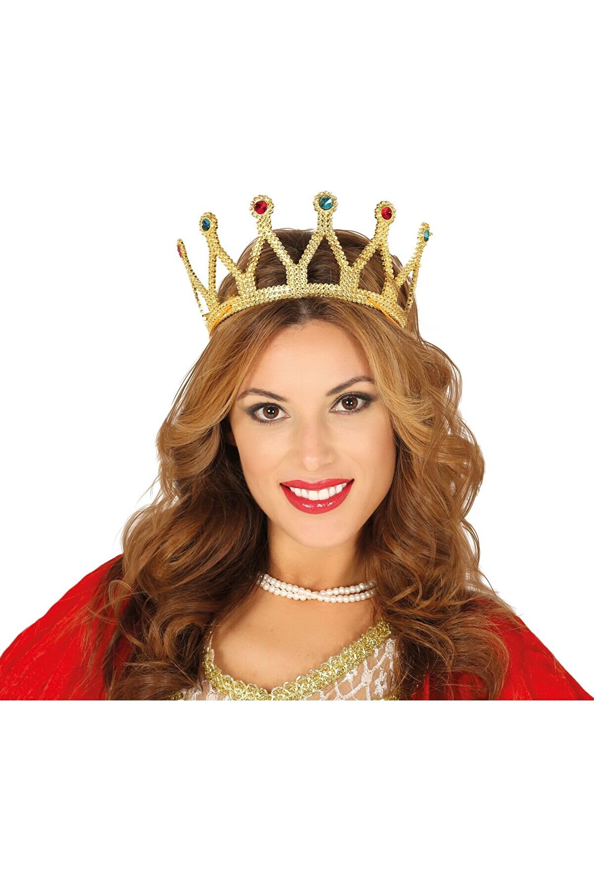 Go İthalat Altın Renk &Ccedil;ocuk Ve Yeti̇şki̇n Uyumlu Krali̇&ccedil;e Tacı Prenses Tacı 8X25 Cm (4457)