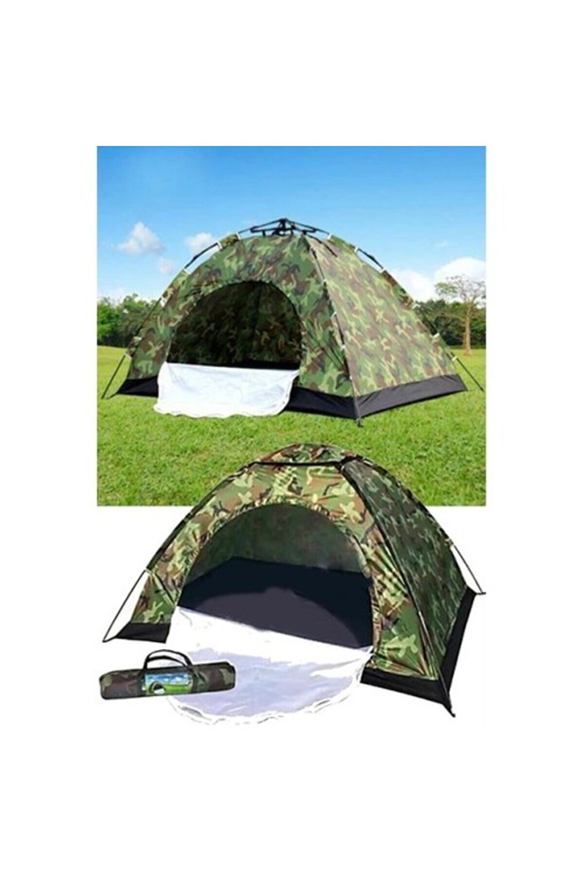 evimdeyokyok 4 Kişilik Kamuflaj Desenli Kolay Kurulumlu Kamp Çadırı