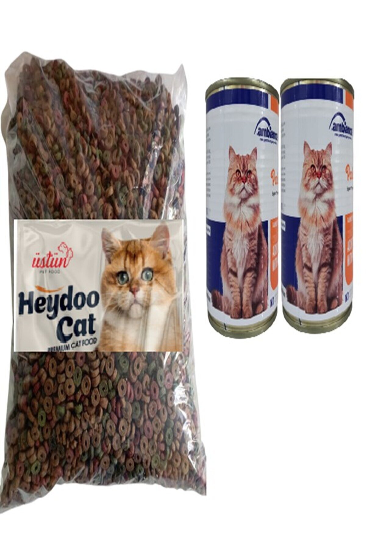Heydoo Kedi̇ Mama Set (Kedi̇ Kuru Maması Gourmet 3 Kg Kedi̇ Yeti̇şki̇n Tavuklu Yaş Mama 415 Gr X 2 Adet)