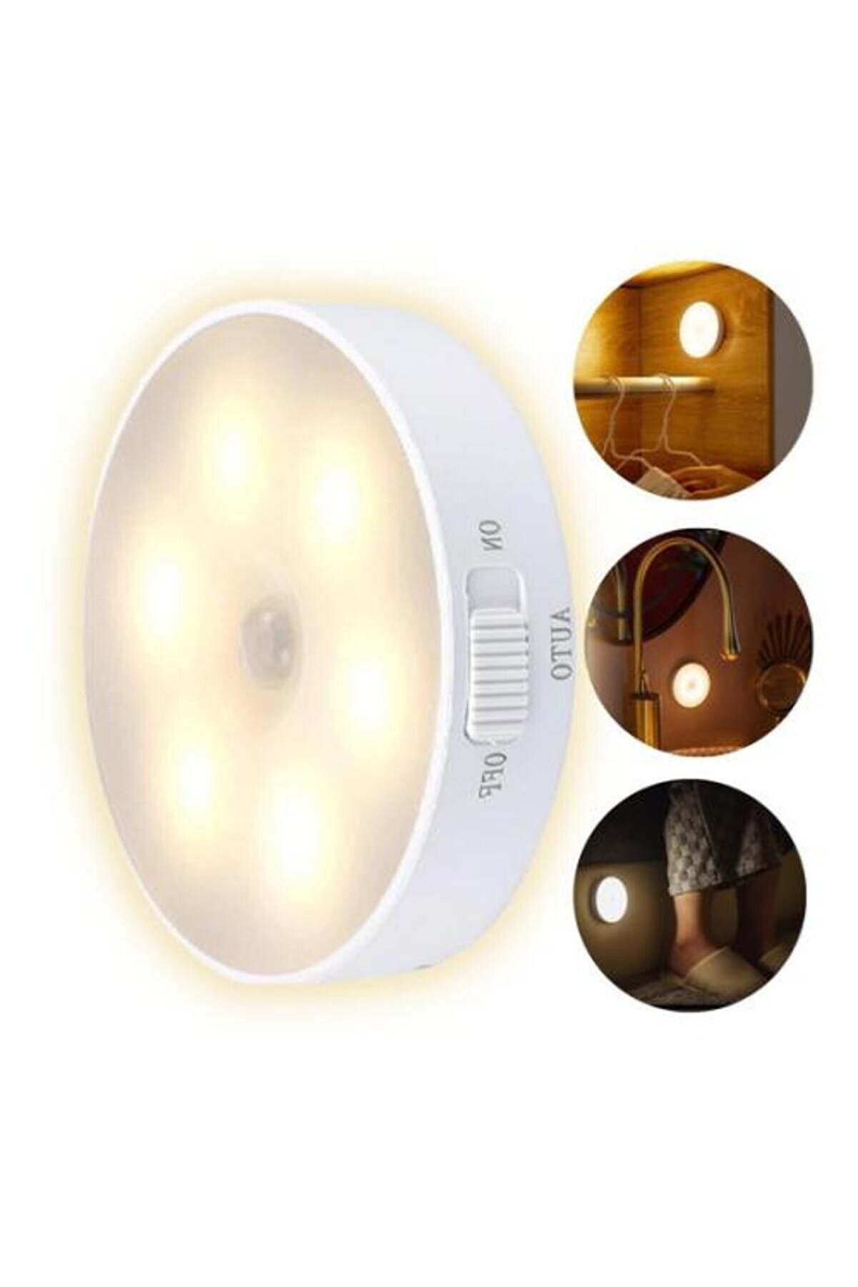 Go İthalat Hareket Sens&ouml;r&uuml; Dolap Altı Aydınlatması Usb Şarj Edi̇lebi̇li̇r Led (4457)