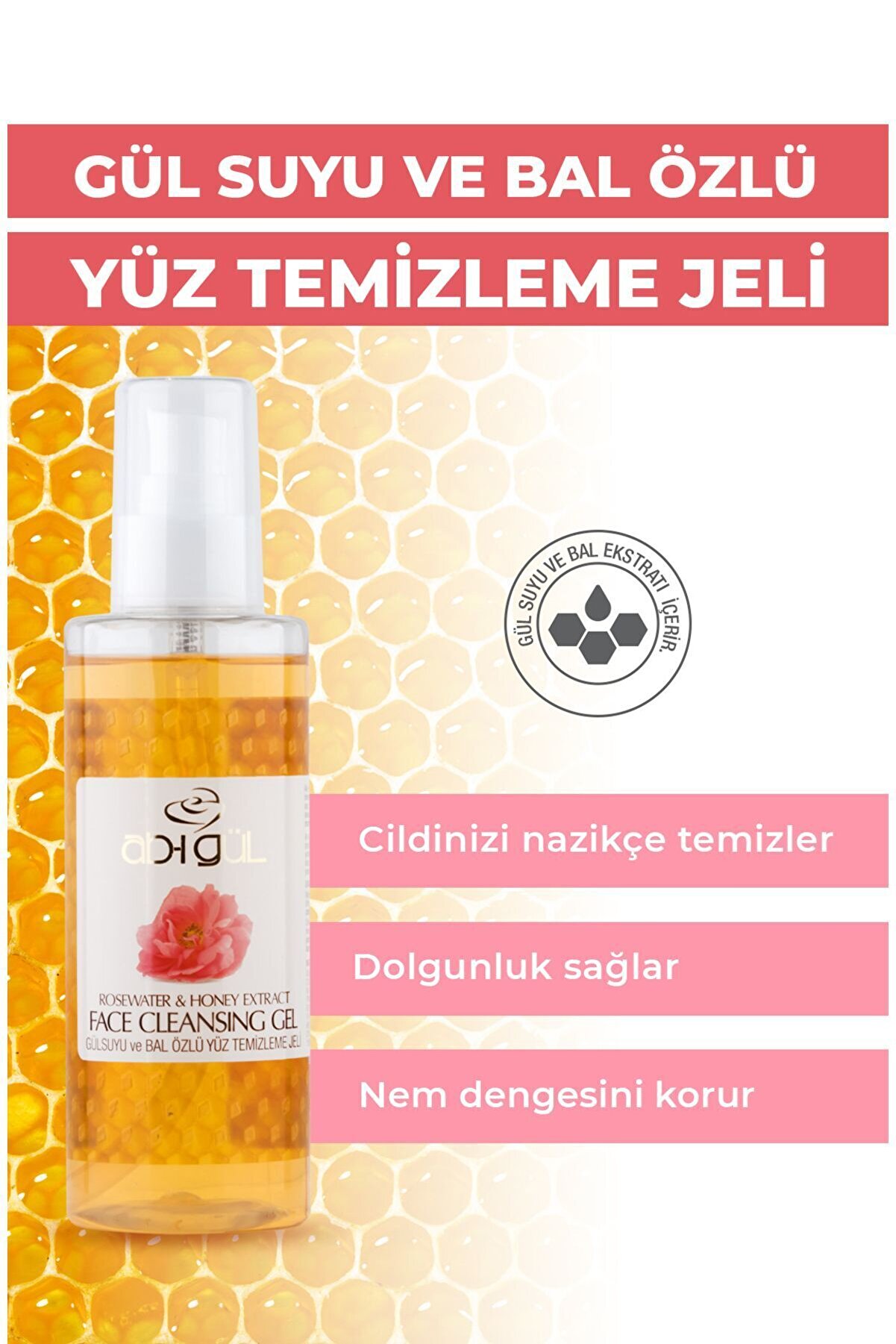 Gül Suyu Ve Bal Özlü Yüz Temi̇zleme Jeli̇ 190 Ml