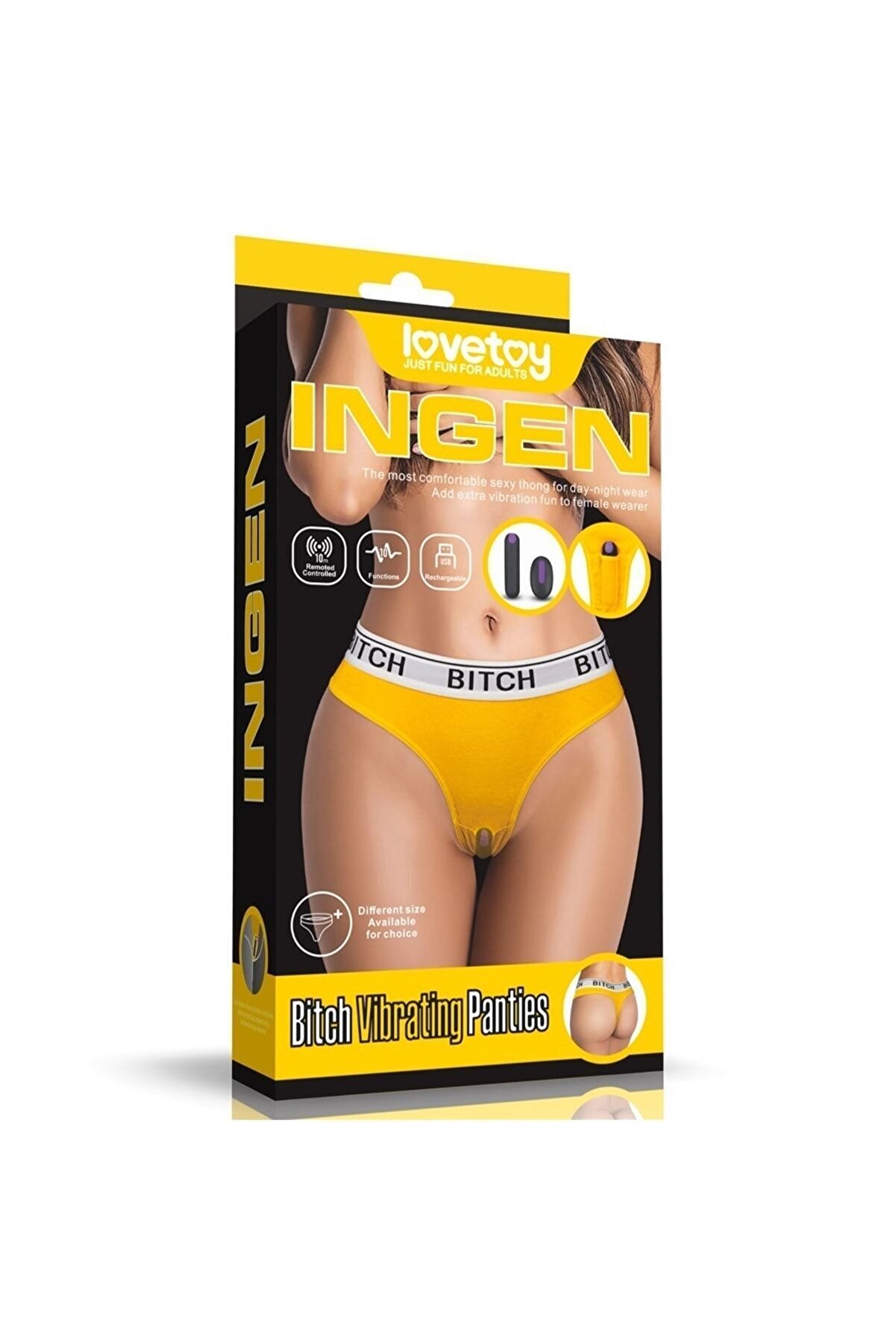 Lovetoy Bi̇tch Vi̇brati̇ng Panti̇es Small-Medi̇um Uzaktan Kumandalı Gi̇yi̇lebi̇li̇r K&uuml;lotlu Vi̇brat&ouml;r