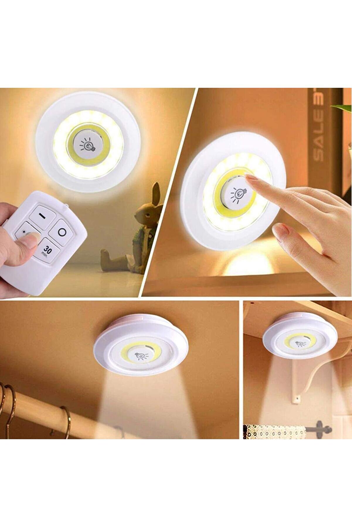 Go İthalat Uzaktan Kumandalı Yapışkanlı Led Spot Lamba (4457)